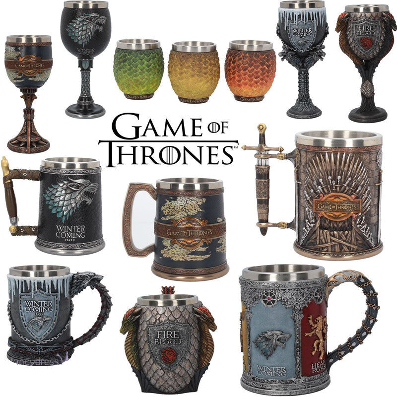 Wine Glasses, A Song of Ice and Fire, Game of Thrones Mugs, Embossed Beer Glasses, Large Capacity Whiskey Cups
