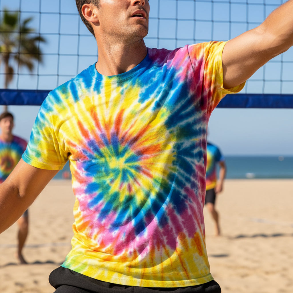 NEON RAINBOW Tie Dye Unisex Tee | Boho Summer Vibe, Festival Shirt, Casual Wear, Gift for Her/Him, Beach Outing, Fun Tee