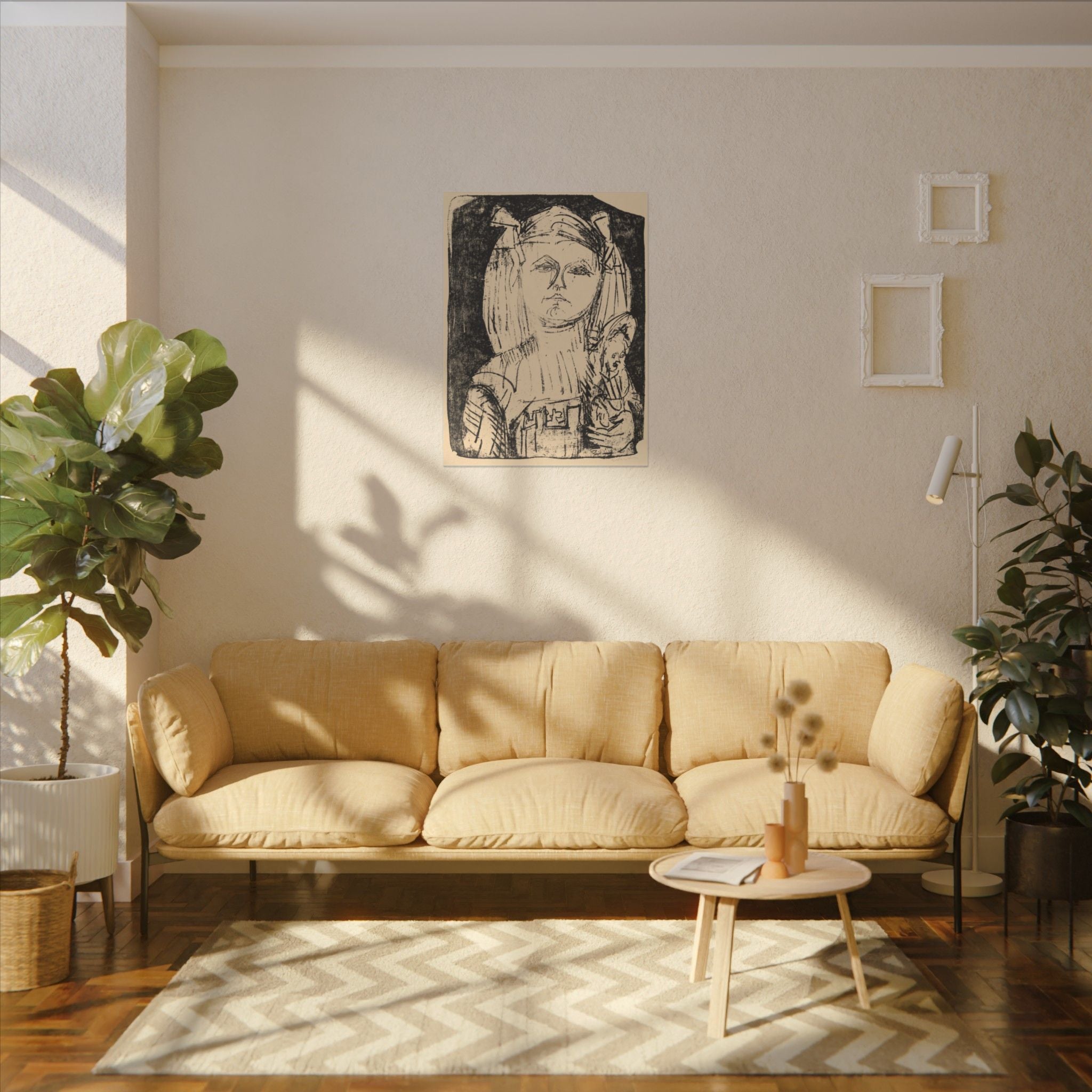 Girl with doll art Canvas