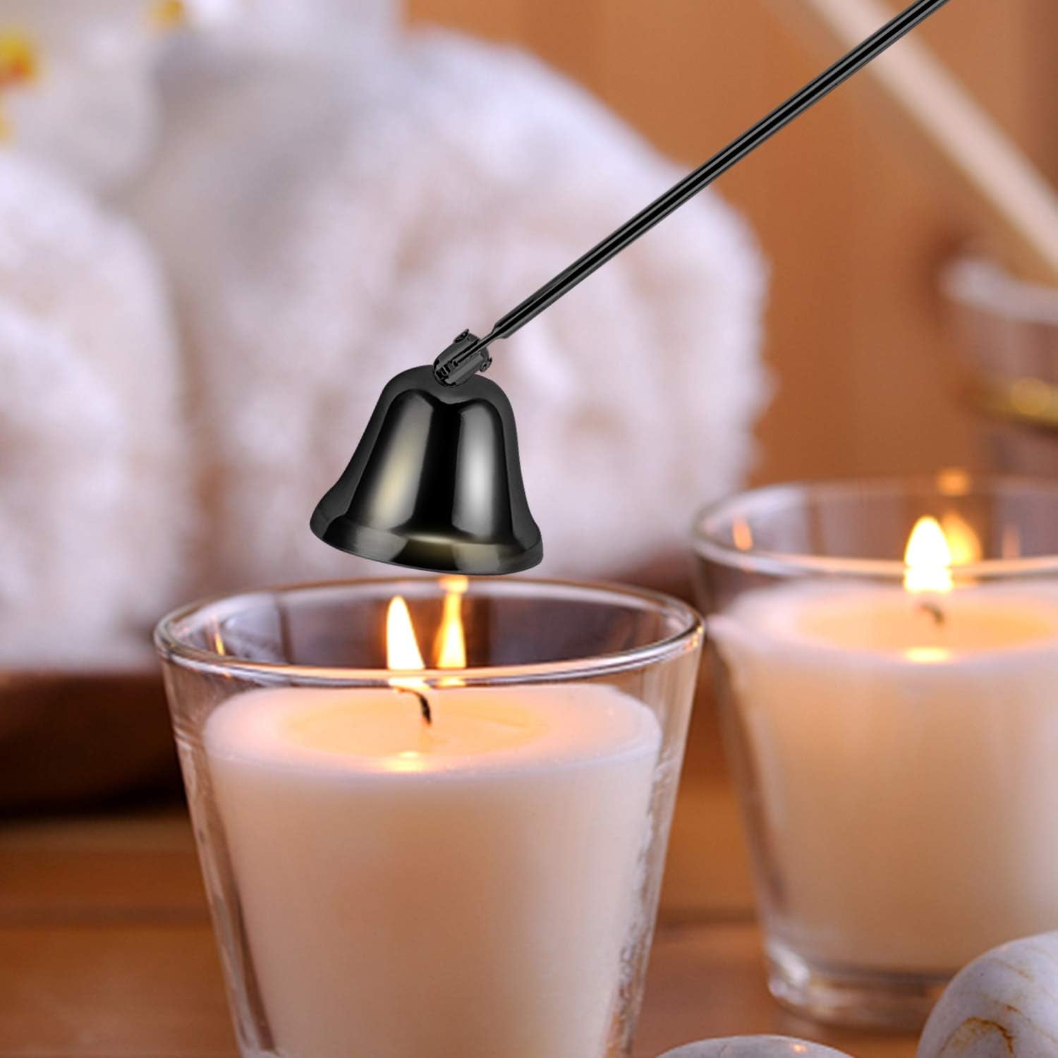 3 in 1 Candle Accessory Set - Wick Trimmer, Snuffer, Dipper with Gift Package for Candle Lovers (Black)