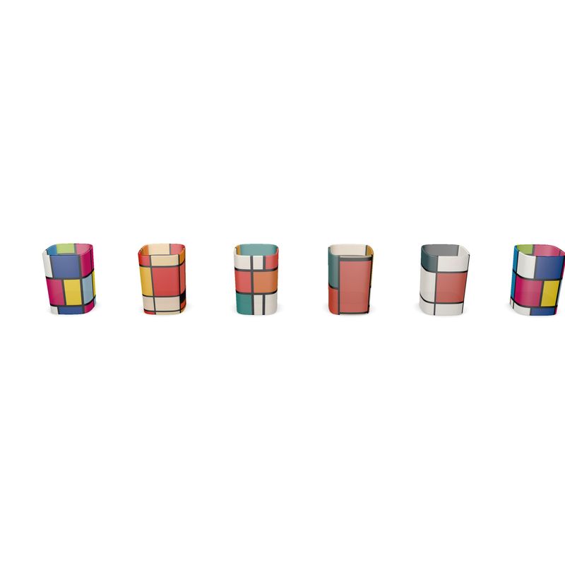 Square Shot Glass 6 Set  packaged in custom designed tin