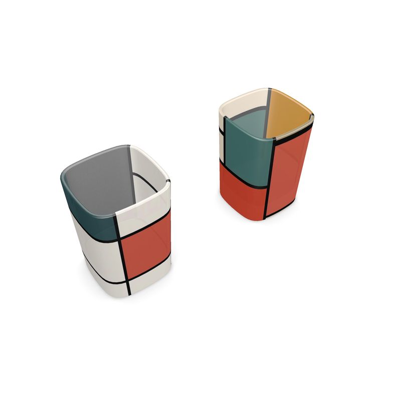 Square Shot Glass 2 Set  packaged in custom designed tin