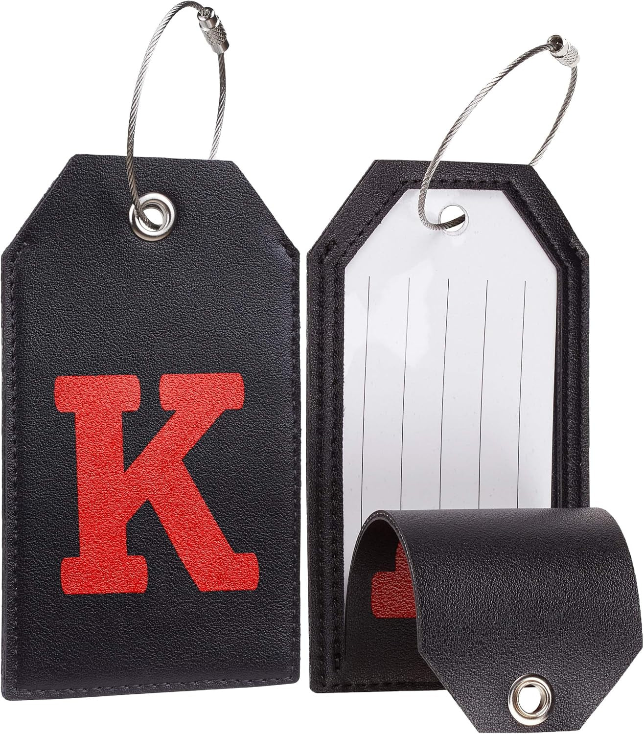 Initial Luggage Tags for Suitcases Leather Luggage Tag Travel Bag Tag Fully Bendable