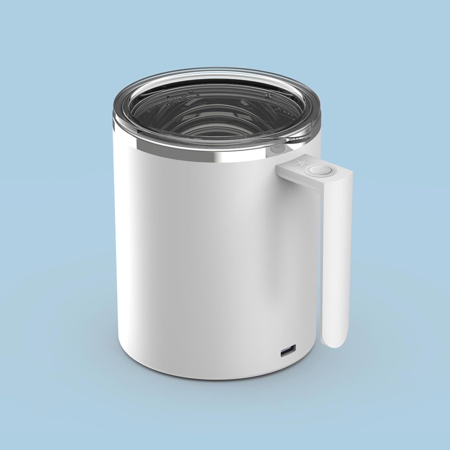 Self Stirring Coffee Mug 12.2 Oz, Electric Mixing Cup with Magnetic Stirrer & Anti-Sedimentation, Rechargeable Travel Mug for Coffee, Milk, Hot Cocoa (White)