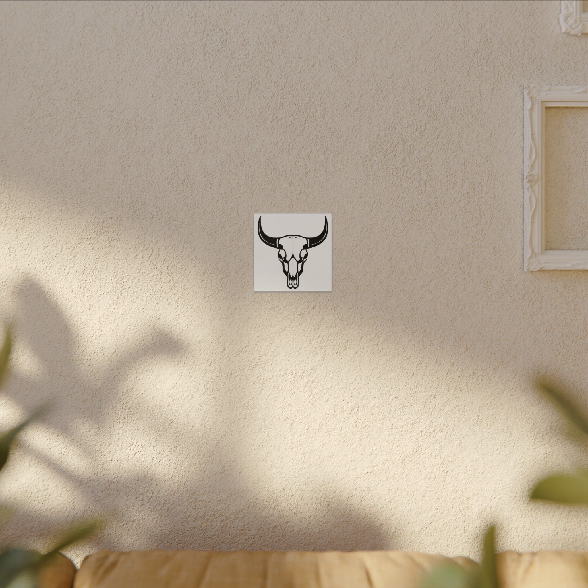 Bull skull with horns art Canvas