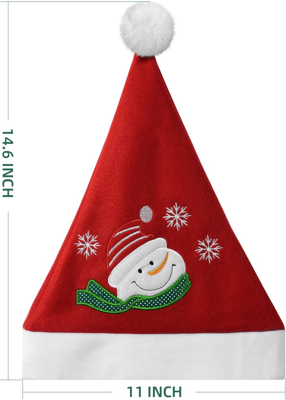 Christmas Hat, Santa Hat for Adults Kids,Xmas Holiday Hat for Christmas Festive Party (3 Pack)