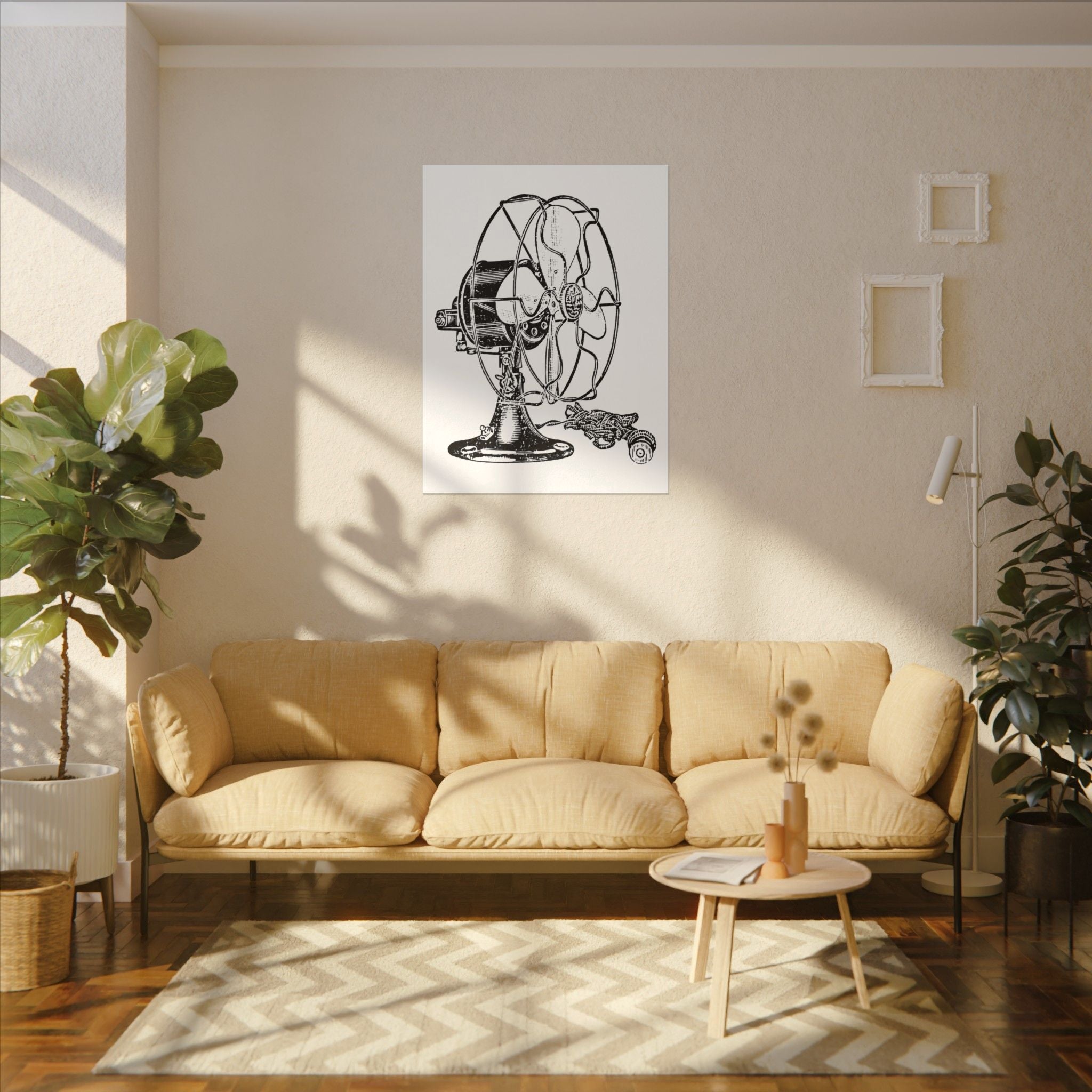 Vintage Electric Fan Illustration Canvas