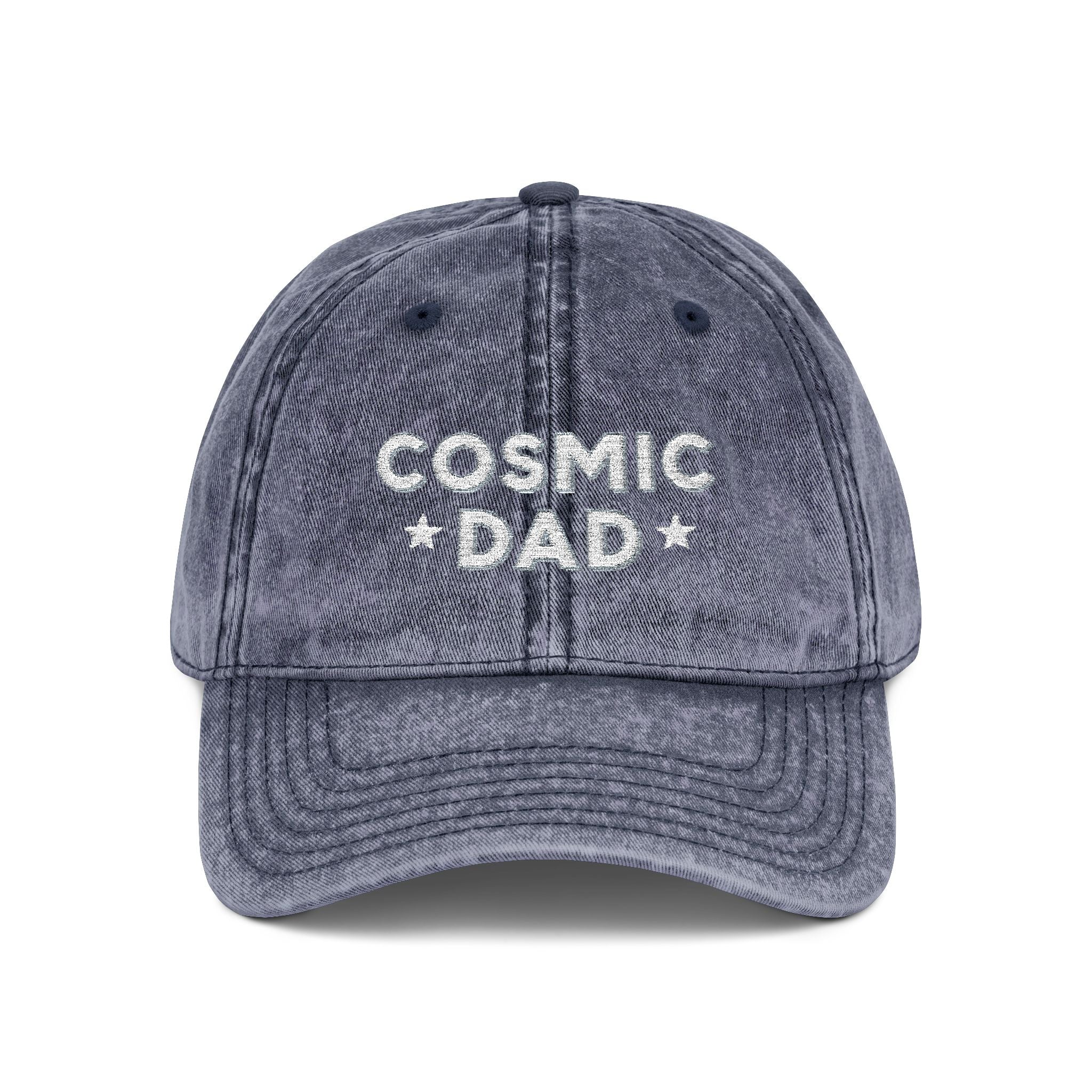 Cosmic Dad Vintage Cap, Embroidered Dad Hat, Stylish Gift for Fathers Day, Casual Dad Accessories, Trendy Red Cap