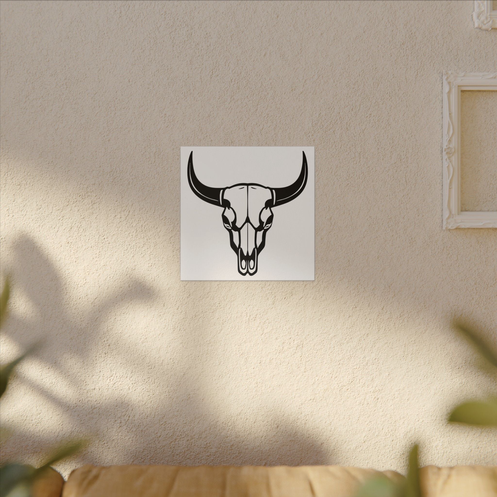Bull skull with horns art Canvas
