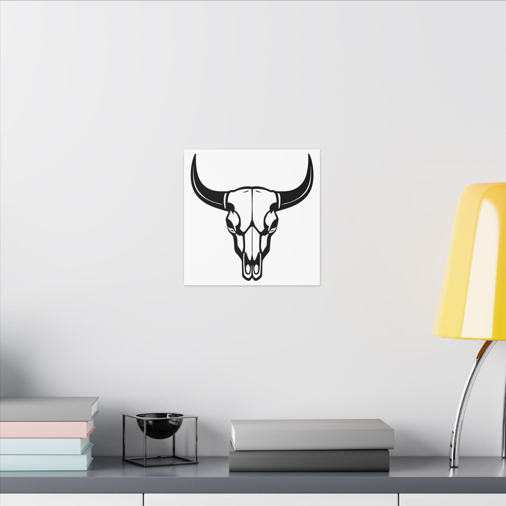 Bull skull with horns art Canvas