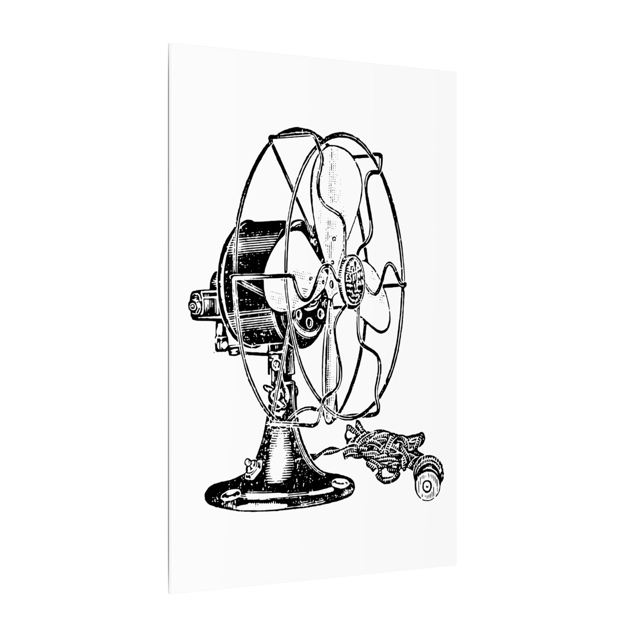 Vintage Electric Fan Illustration Canvas