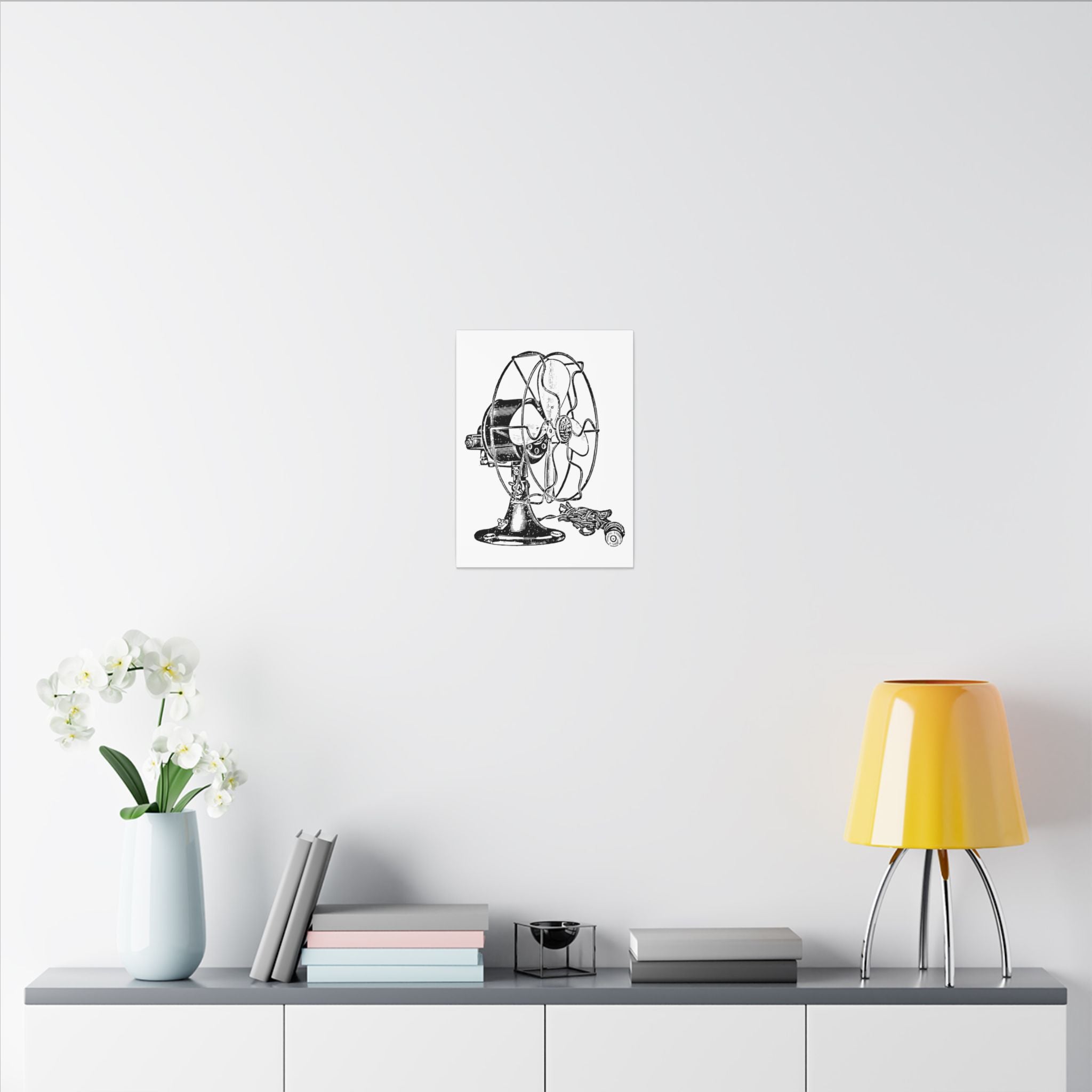 Vintage Electric Fan Illustration Canvas