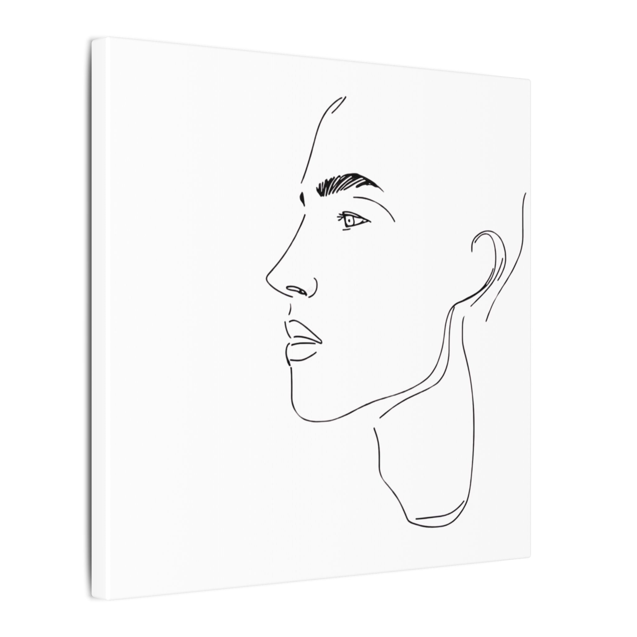line drawing Male face Illustration Canvas