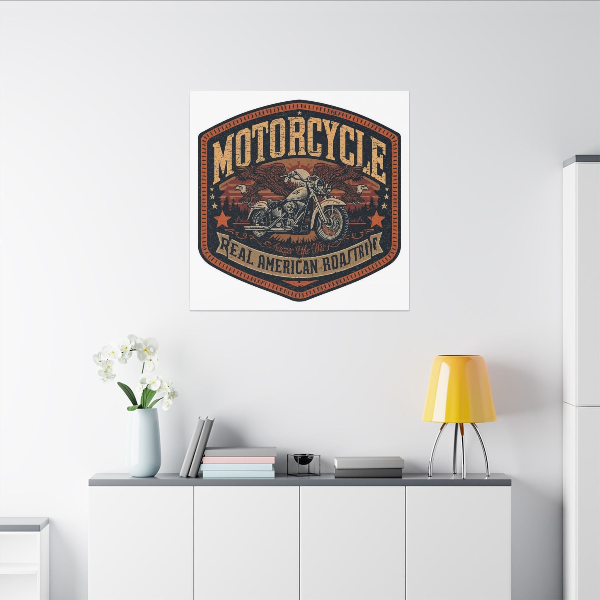 Motorcycle - real American road trip art Canvas
