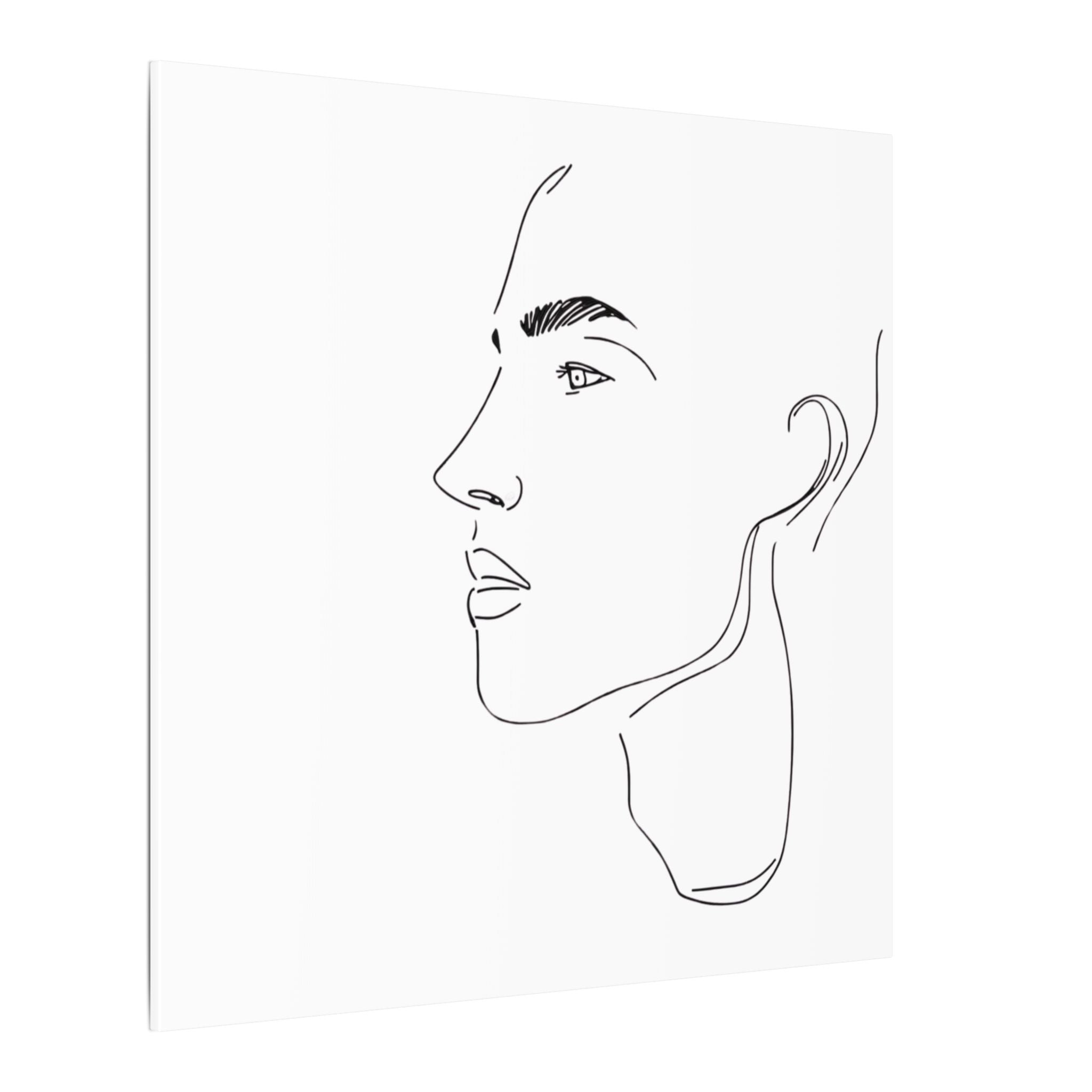 line drawing Male face Illustration Canvas