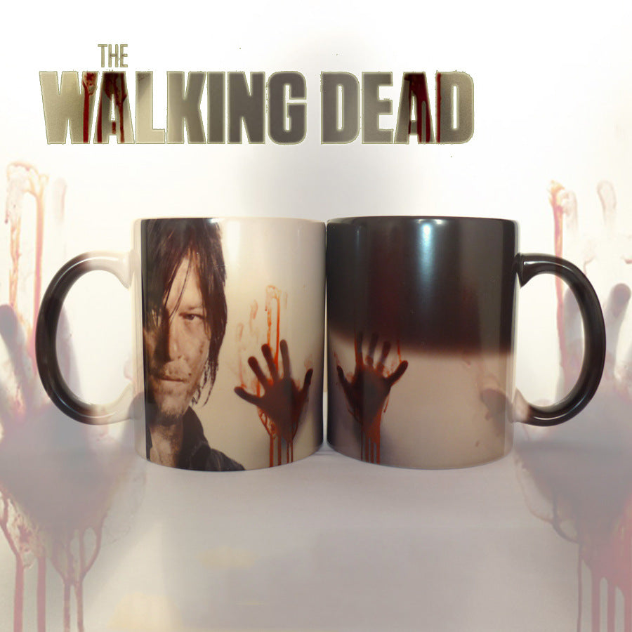 WWalking Dead horror Christmas peripheral color changing mug ceramic thermal coffee water cup wholesale