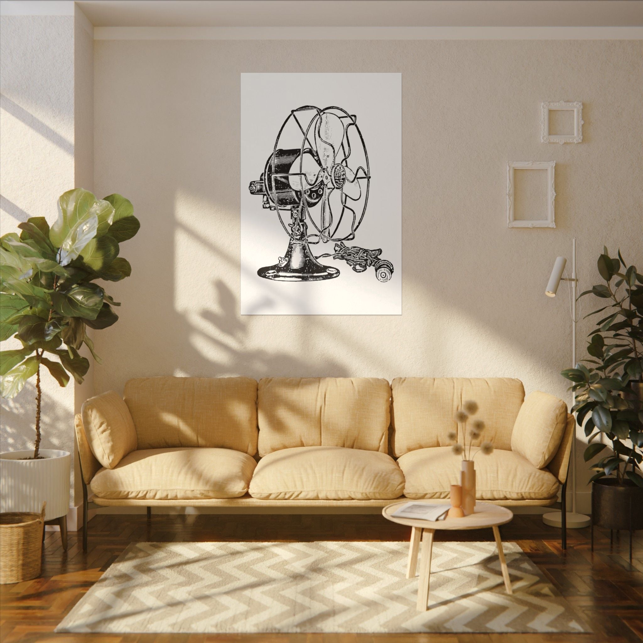 Vintage Electric Fan Illustration Canvas