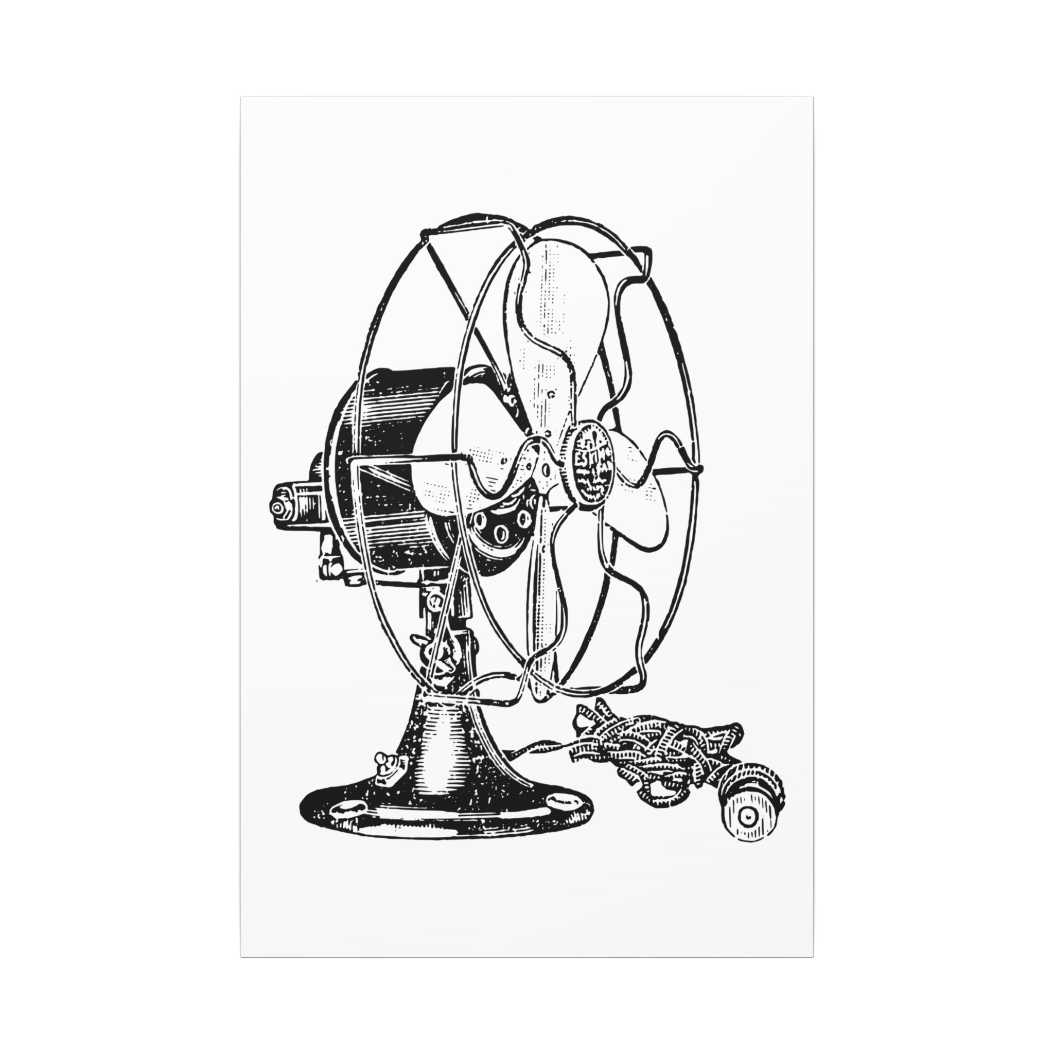 Vintage Electric Fan Illustration Canvas