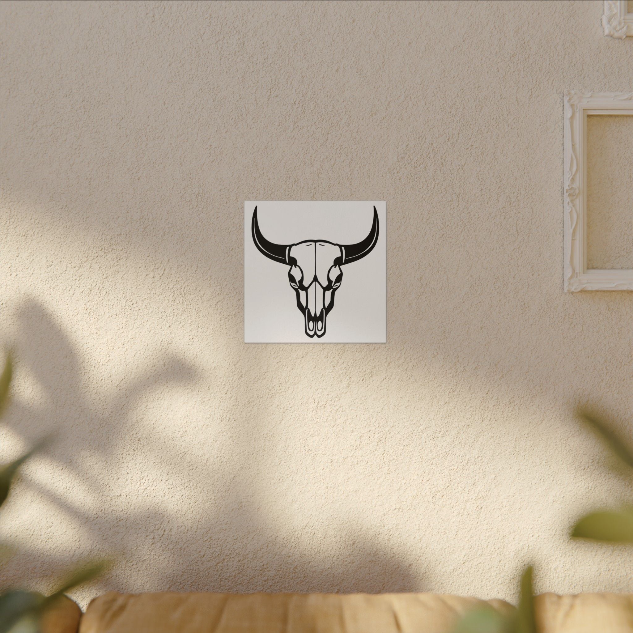 Bull skull with horns art Canvas