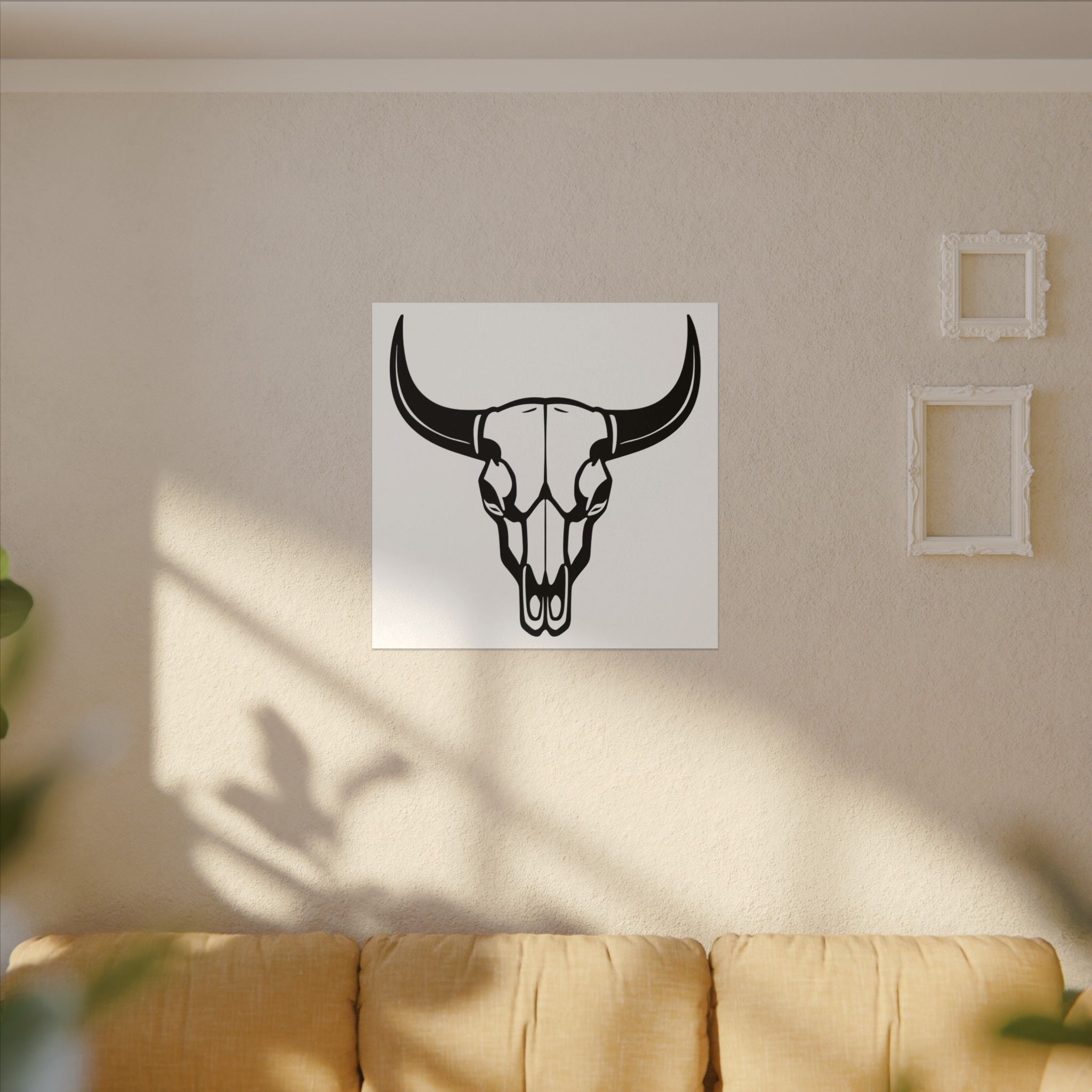 Bull skull with horns art Canvas
