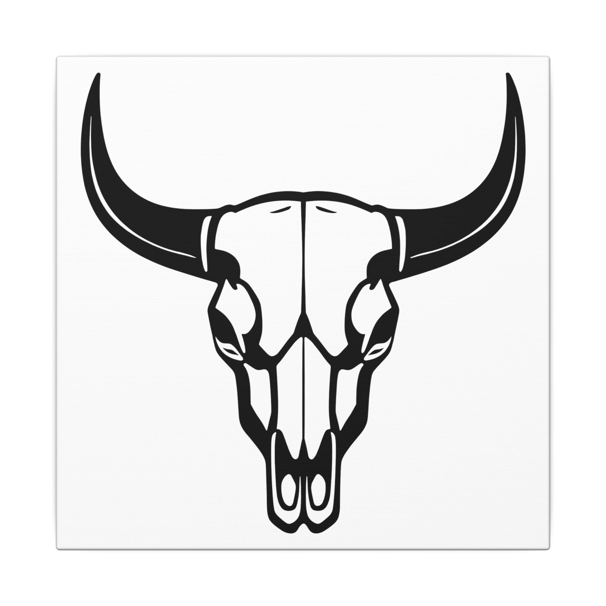 Bull skull with horns art Canvas