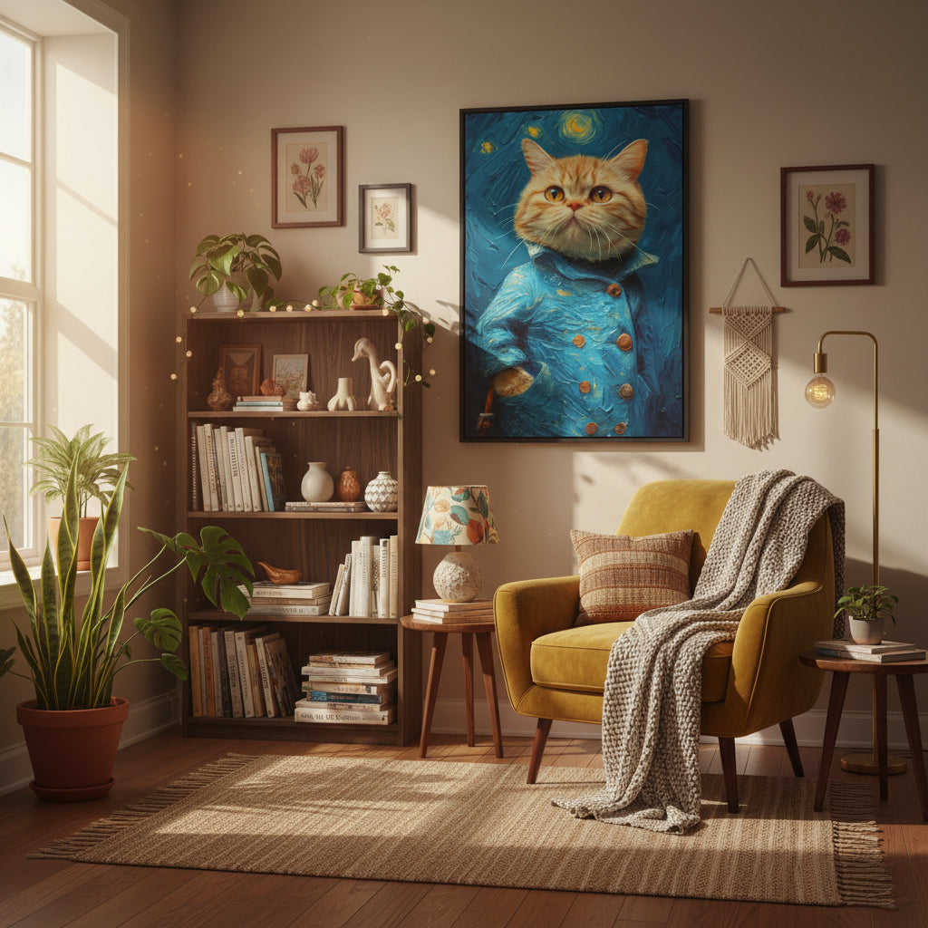 Van Gogh Cat art Canvas