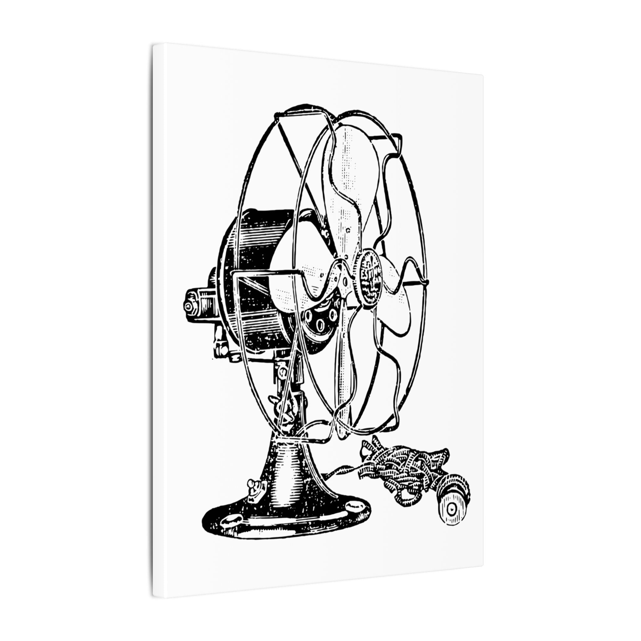Vintage Electric Fan Illustration Canvas