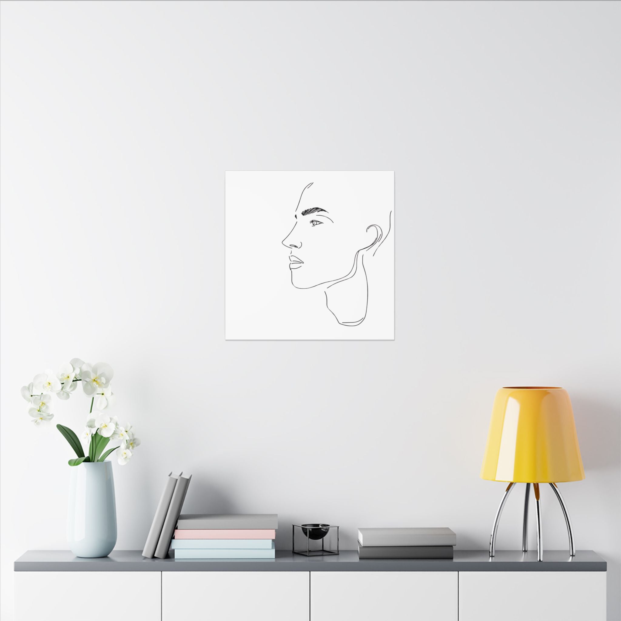 line drawing Male face Illustration Canvas