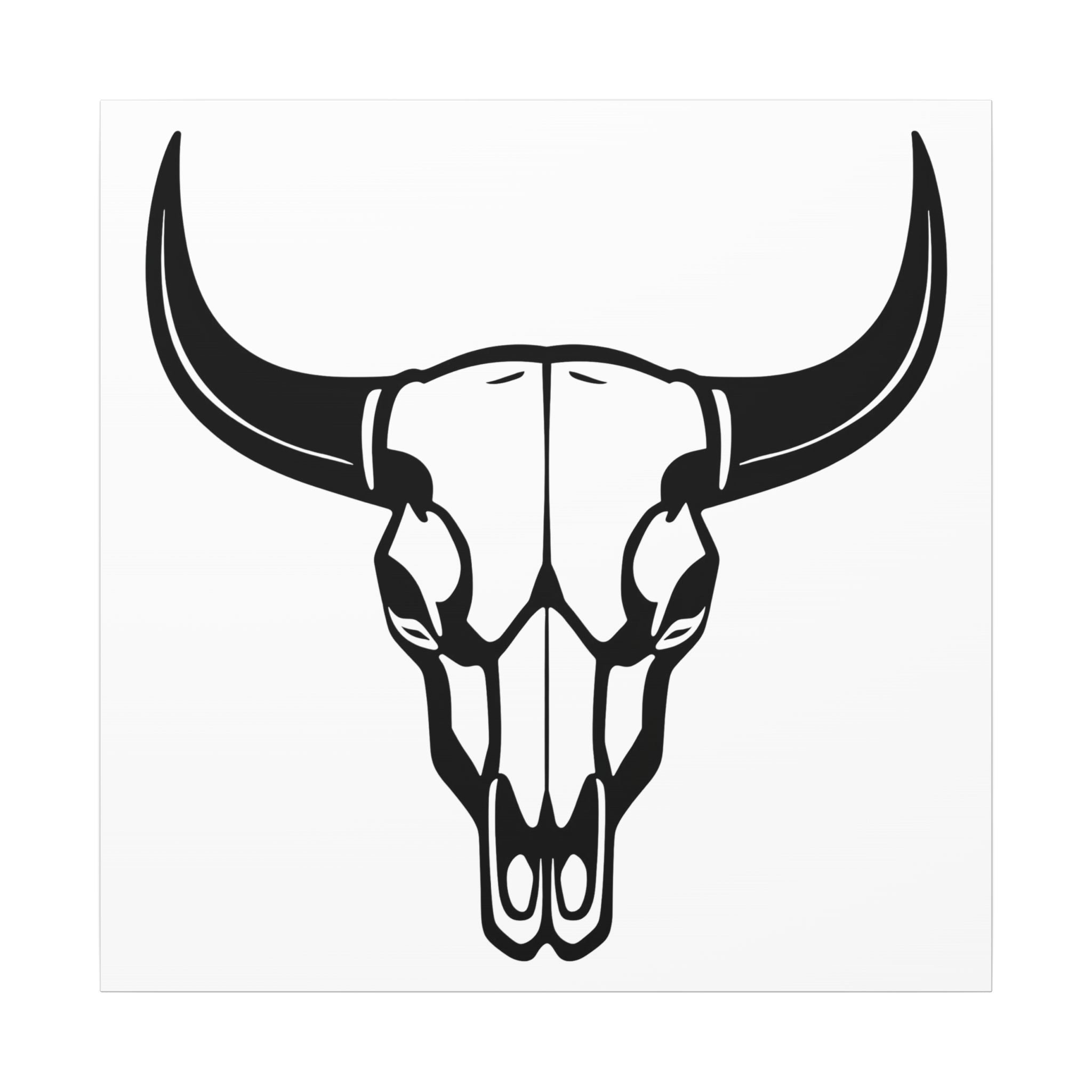 Bull skull with horns art Canvas