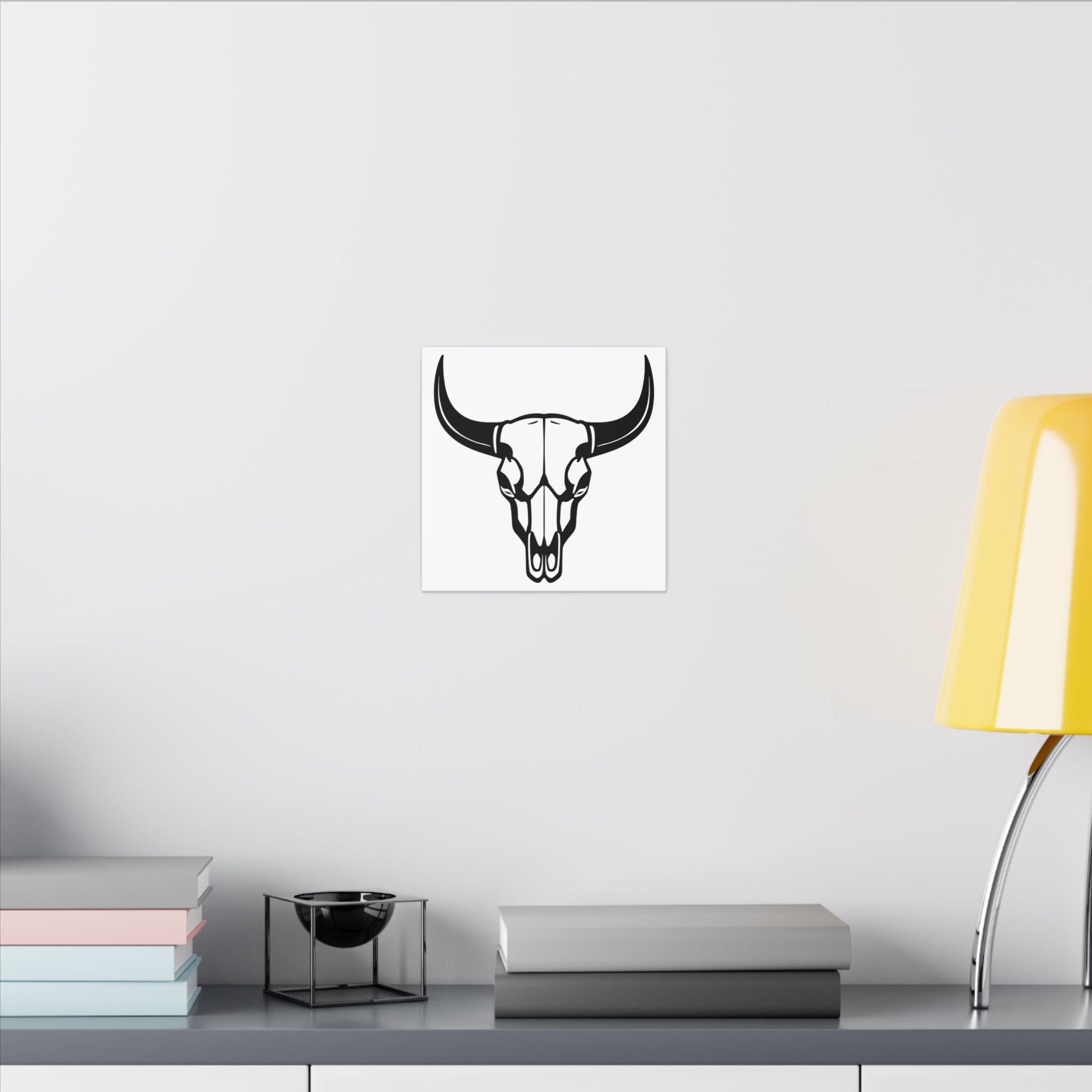 Bull skull with horns art Canvas