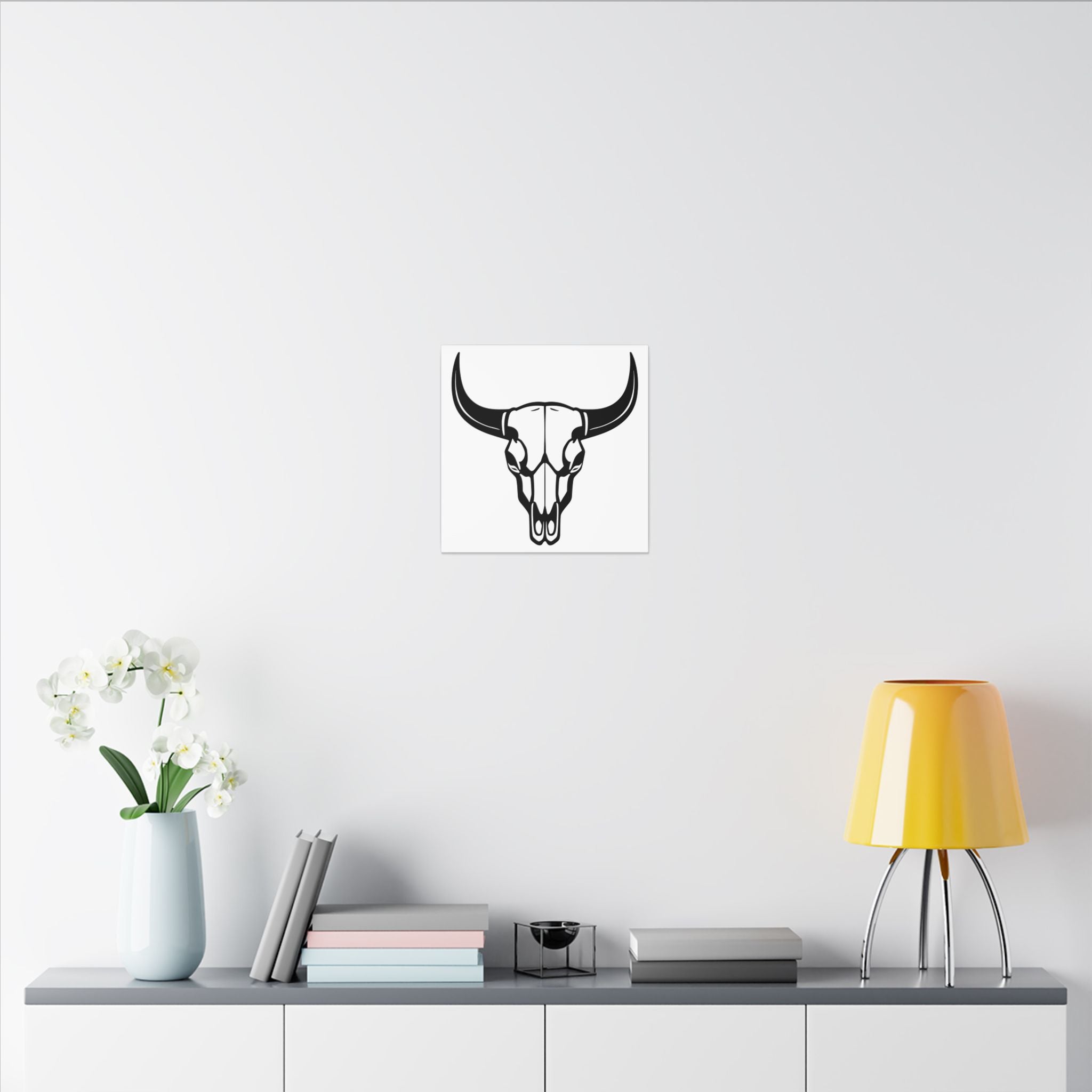 Bull skull with horns art Canvas
