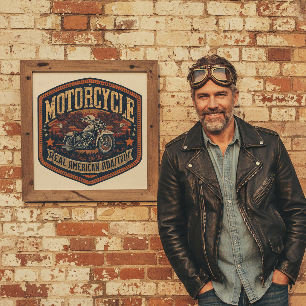 Motorcycle - real American road trip art Canvas