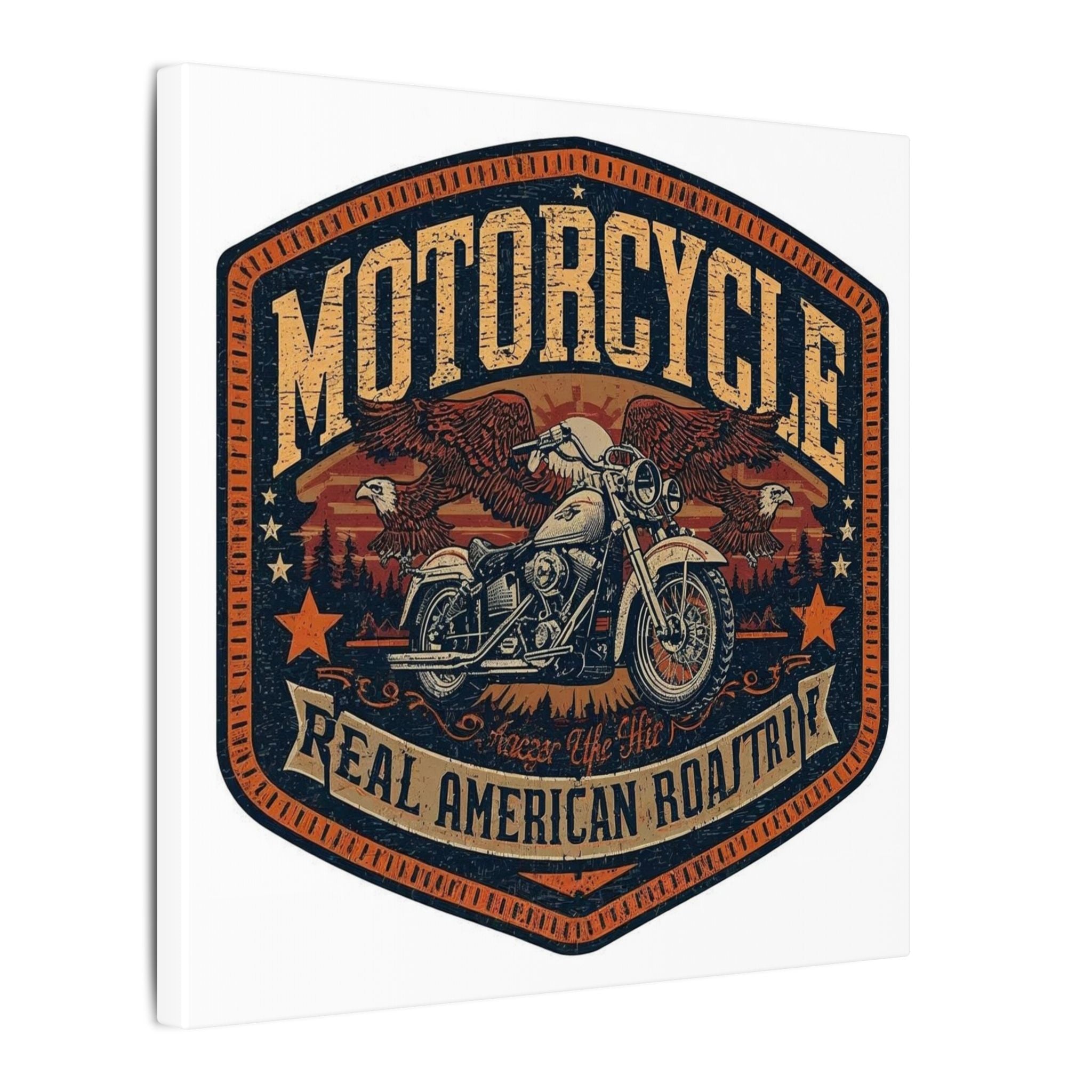 Motorcycle - real American road trip art Canvas