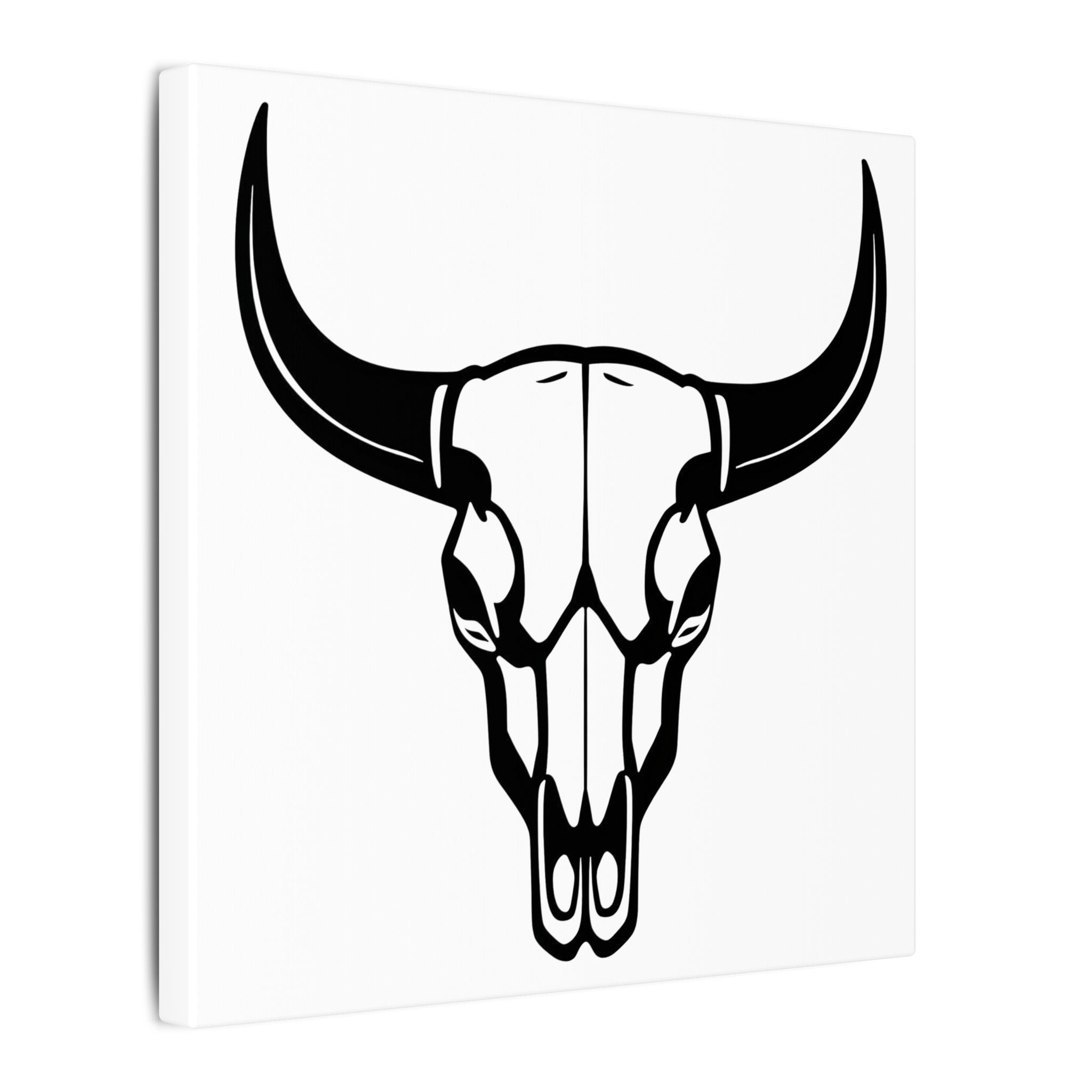 Bull skull with horns art Canvas