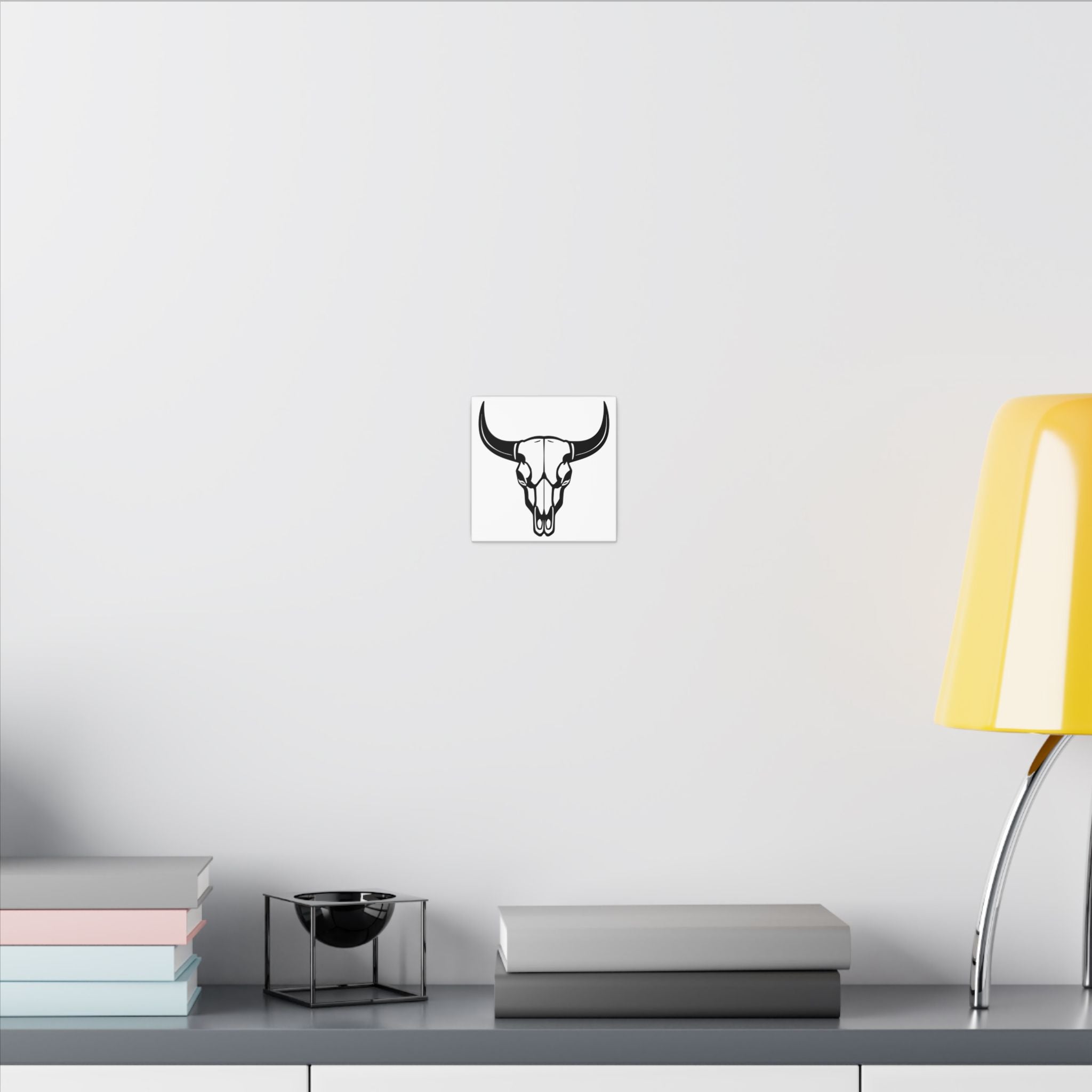 Bull skull with horns art Canvas