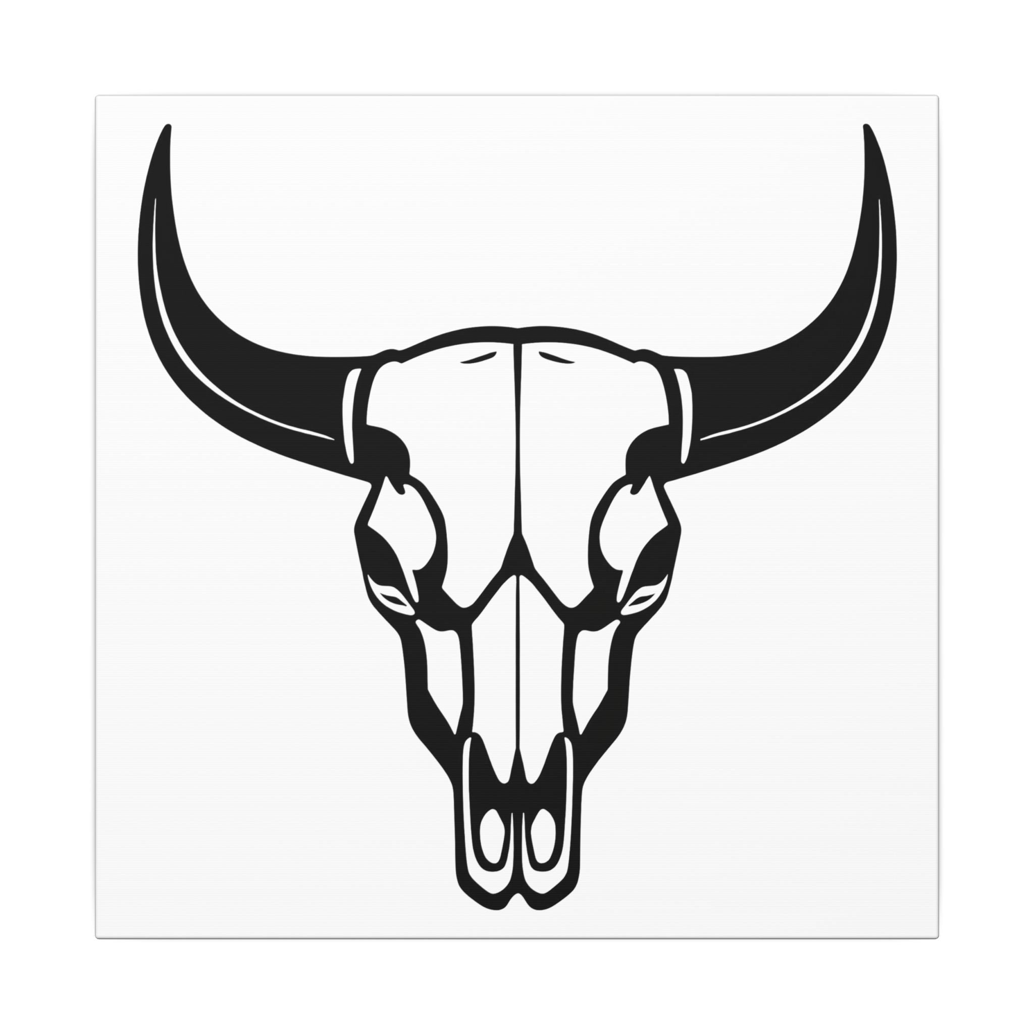 Bull skull with horns art Canvas