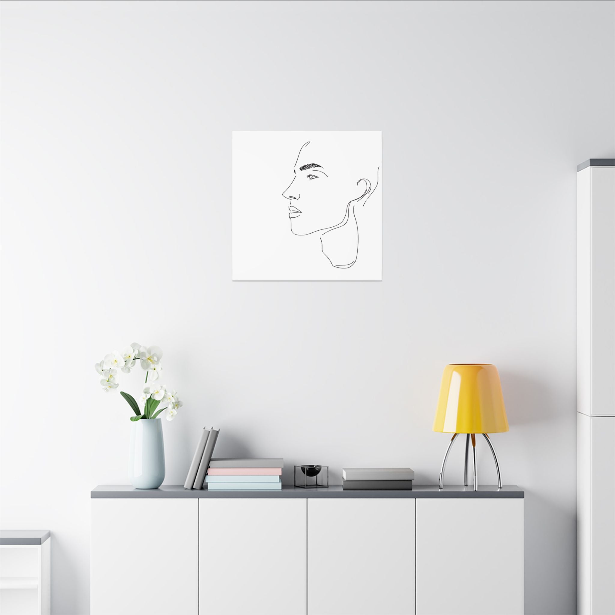 line drawing Male face Illustration Canvas