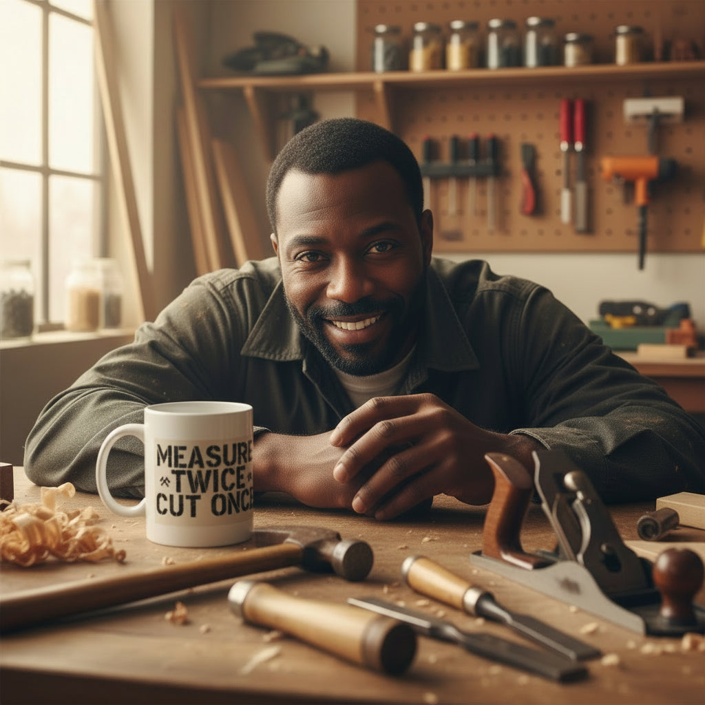 The Craftsman's Creed Mug | "Measure Twice, Cut Once"