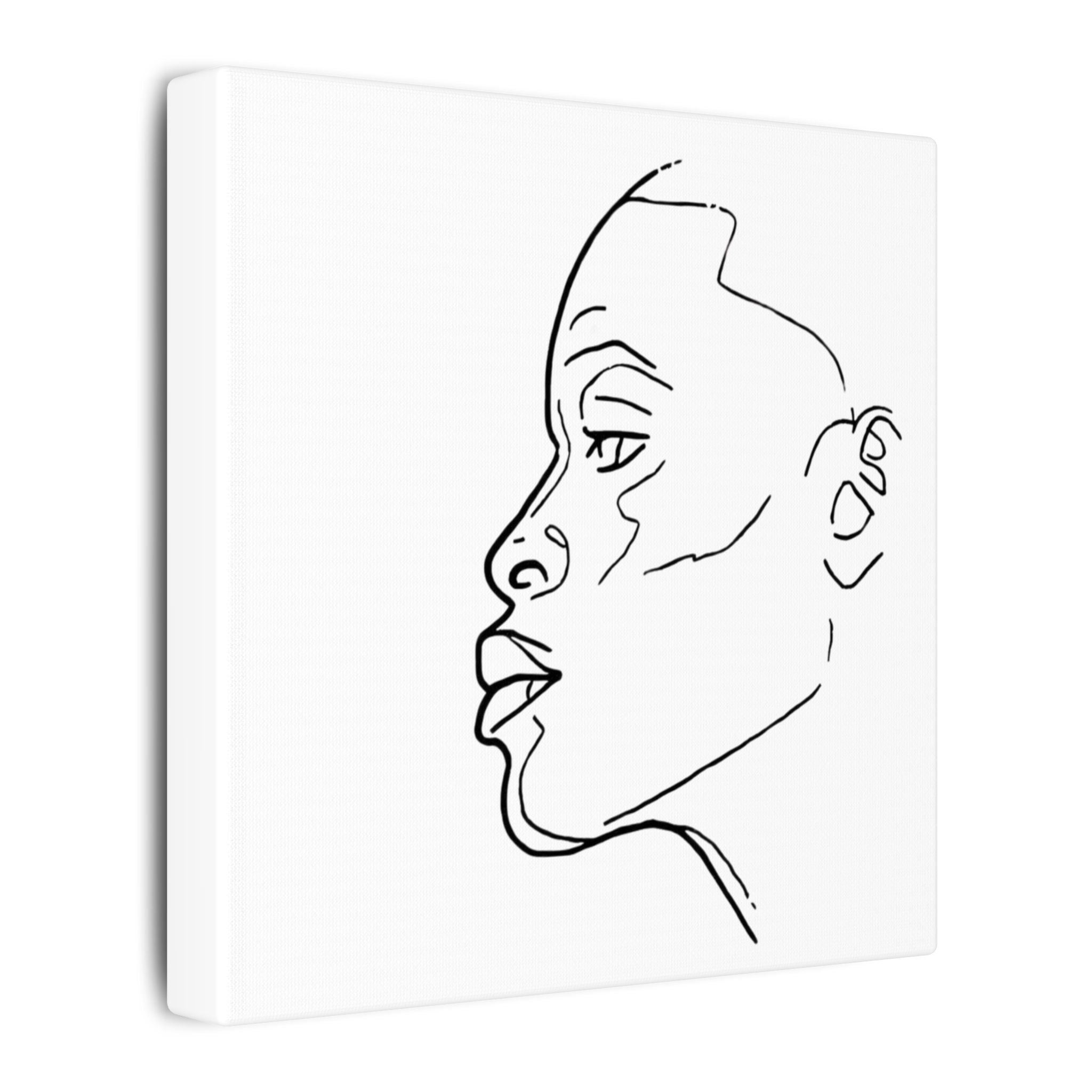 line drawing Female face Illustration Canvas