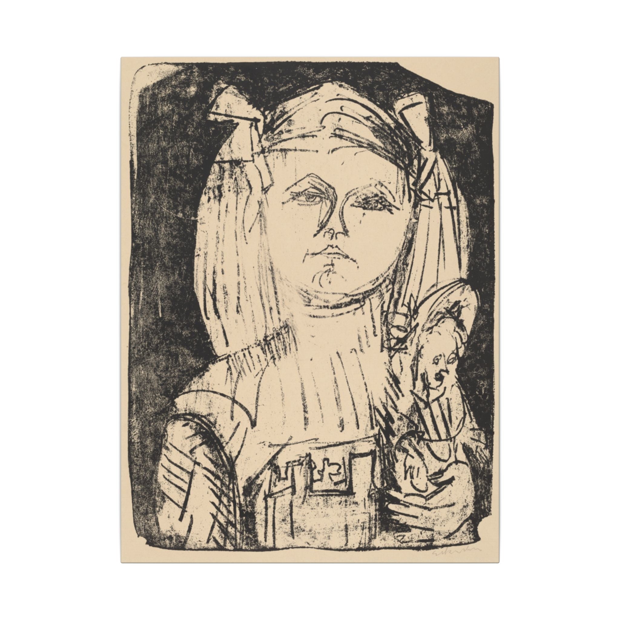 Girl with doll art Canvas