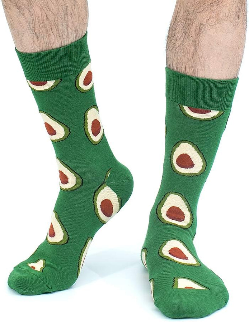 Mens Dress Socks, Cool Cute Food Graphic Animal Novelty Crazy Funny Crew Fun Socks for Men