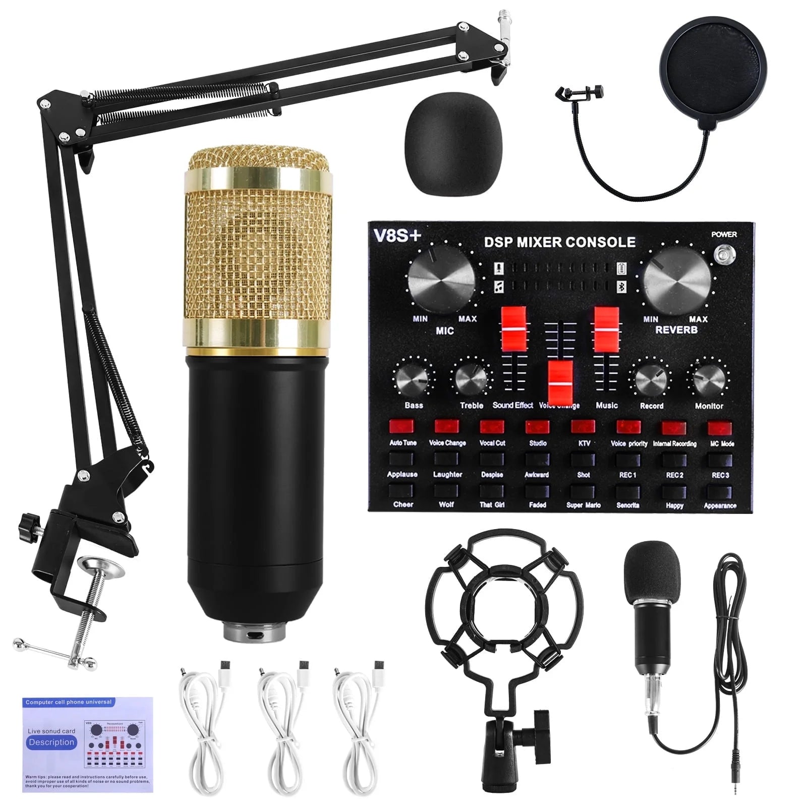Microphone for Podcast Equipment Bundle and Studio Recording Equipment,Usb Microphone,Microphone for Computer,Perfect for Recording Podcasts and Live Streaming