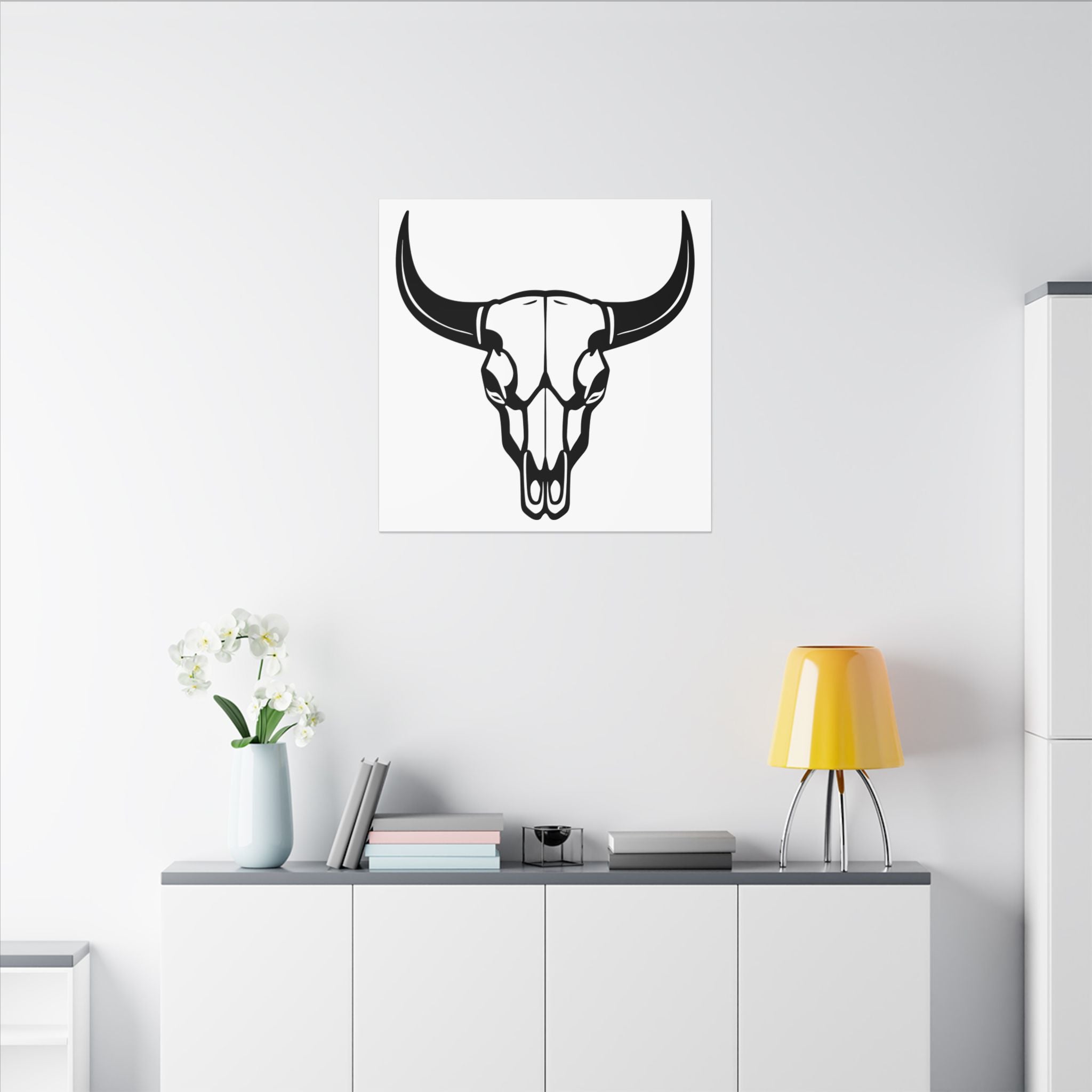 Bull skull with horns art Canvas