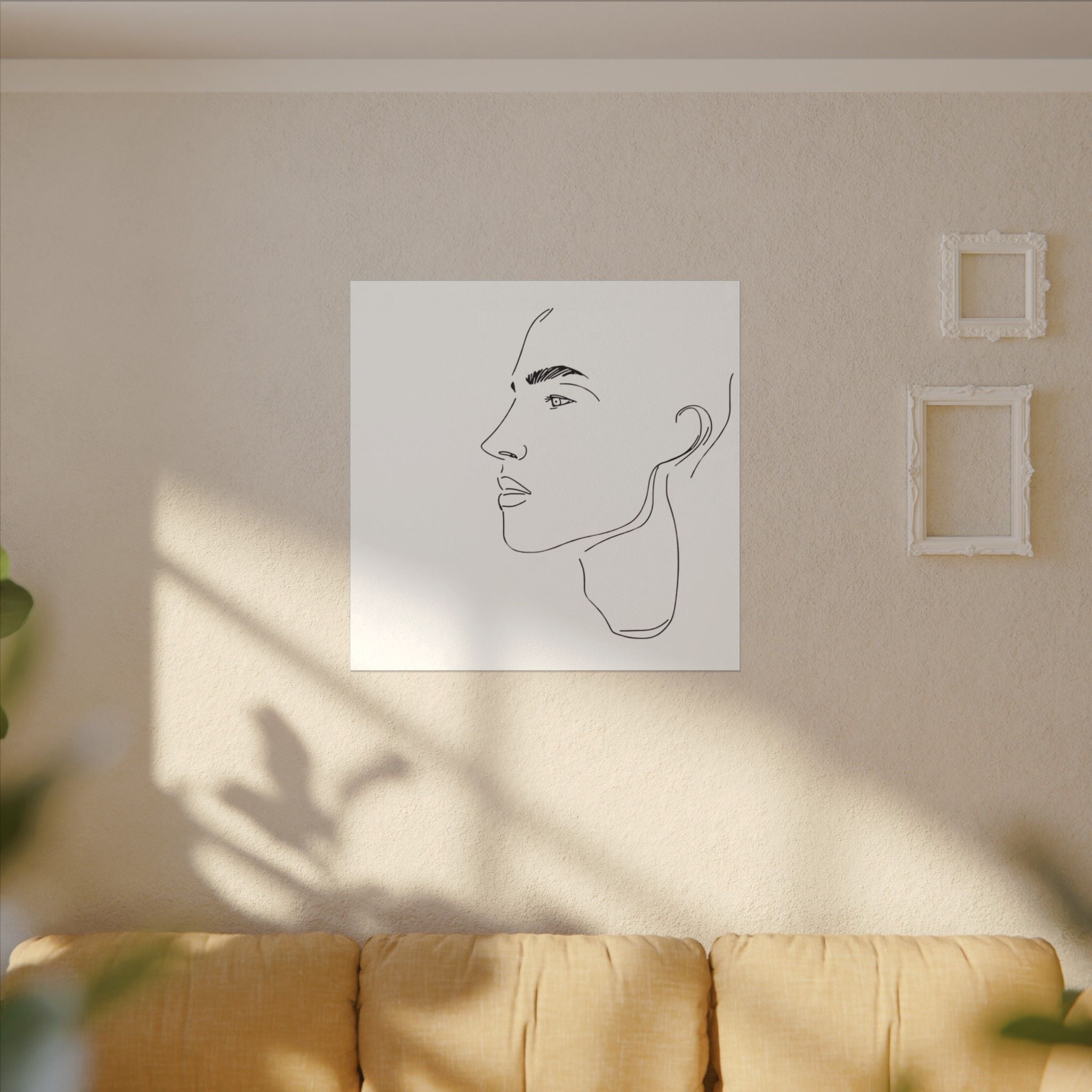 line drawing Male face Illustration Canvas