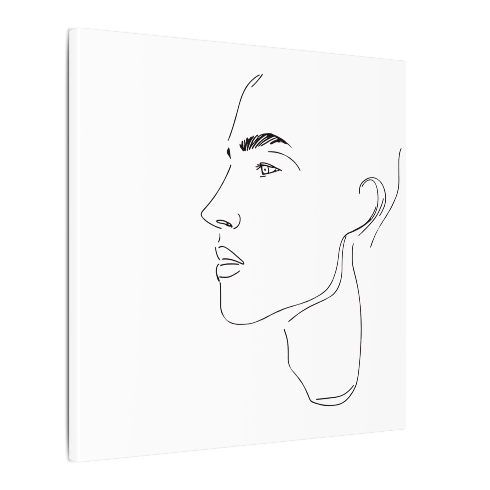 line drawing Male face Illustration Canvas