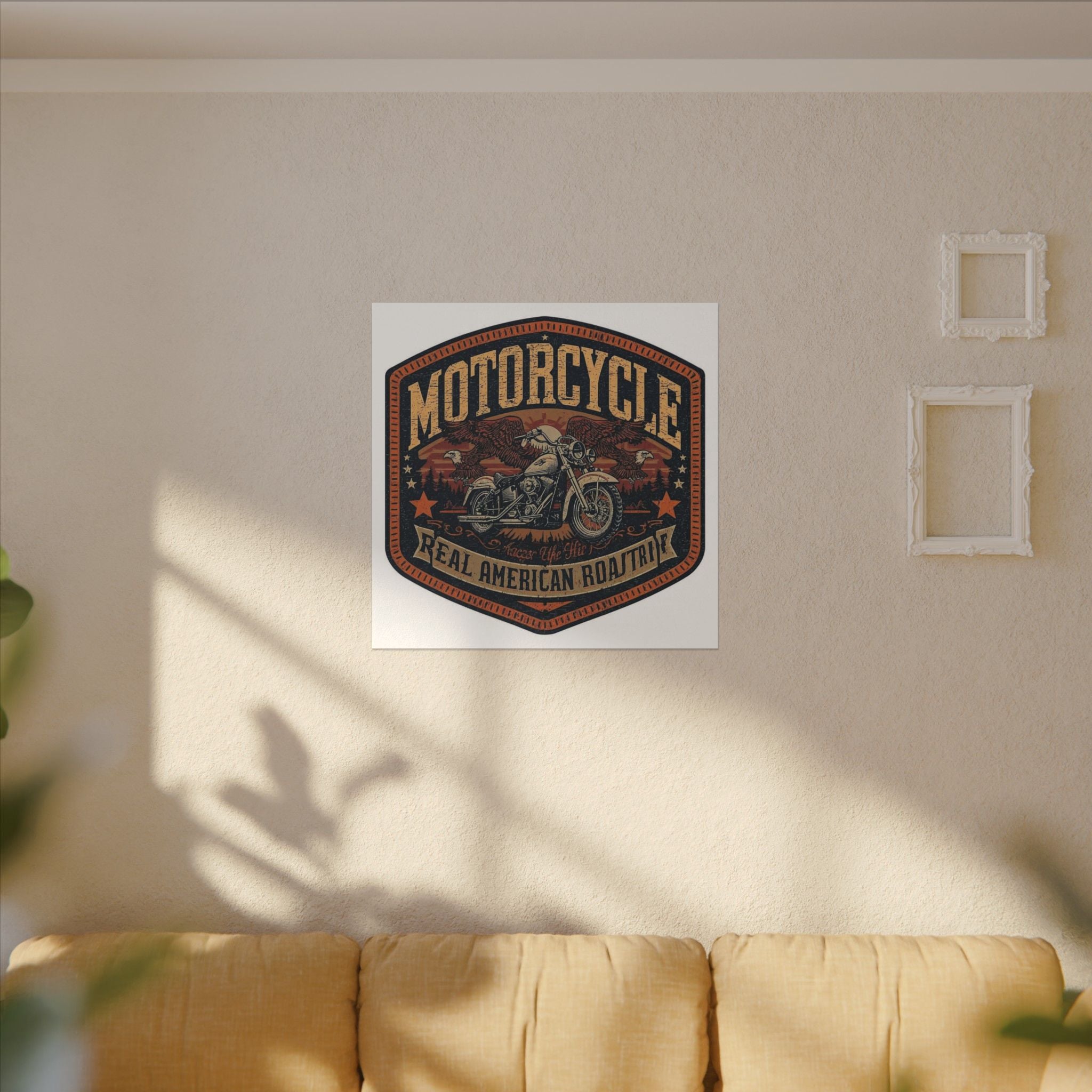Motorcycle - real American road trip art Canvas