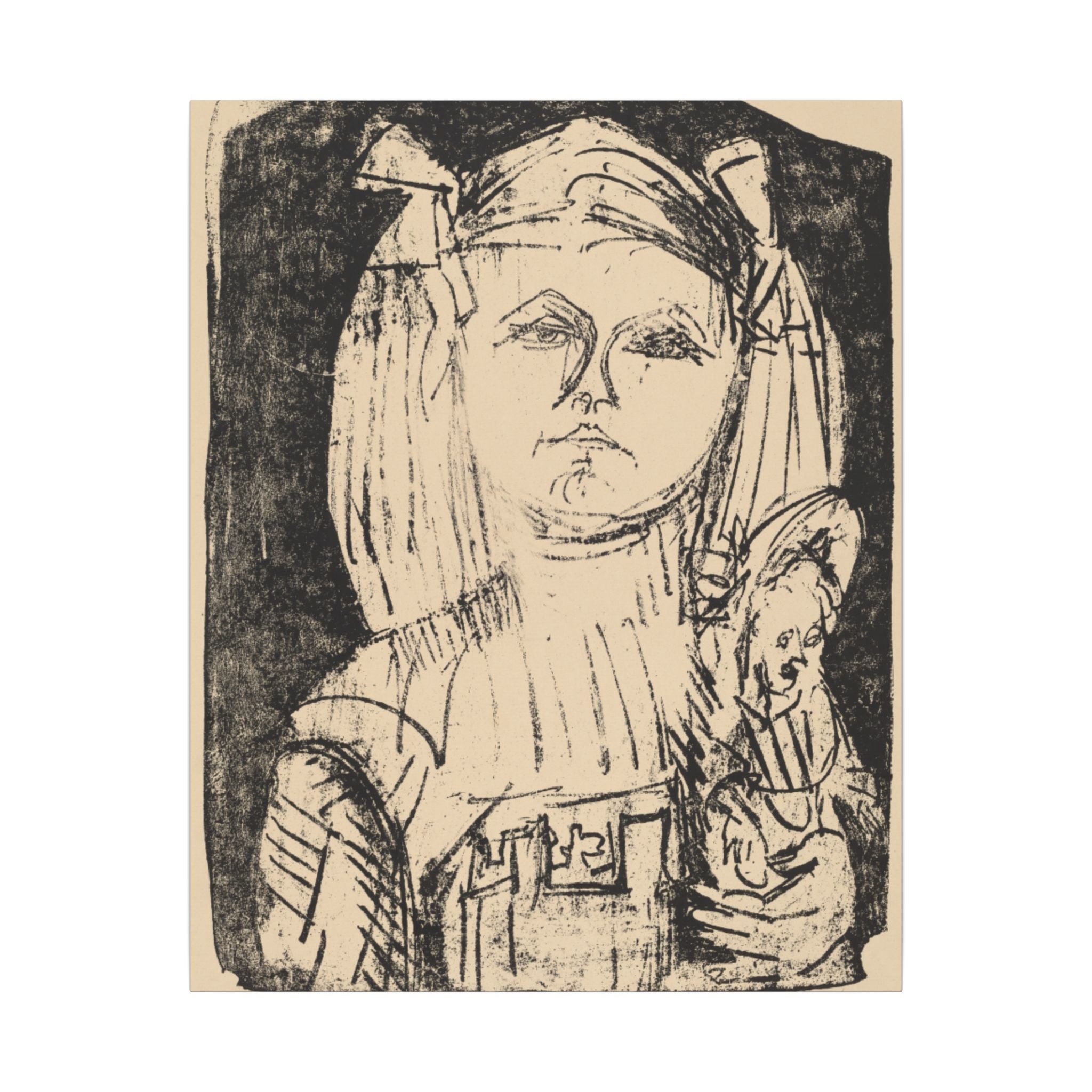 Girl with doll art Canvas