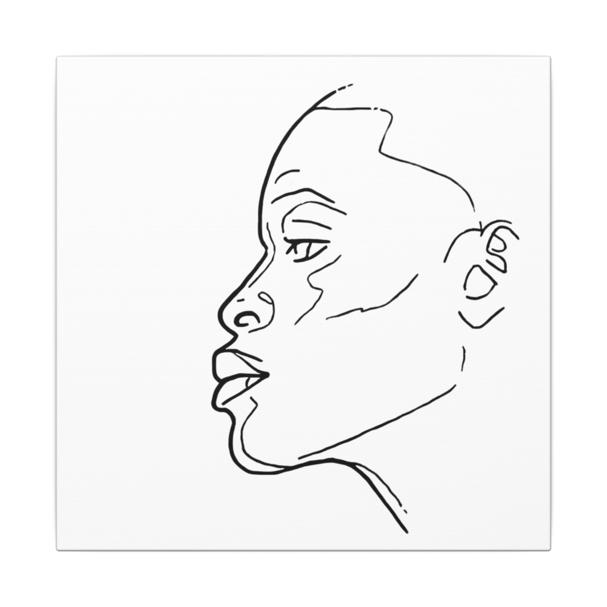 line drawing Female face Illustration Canvas