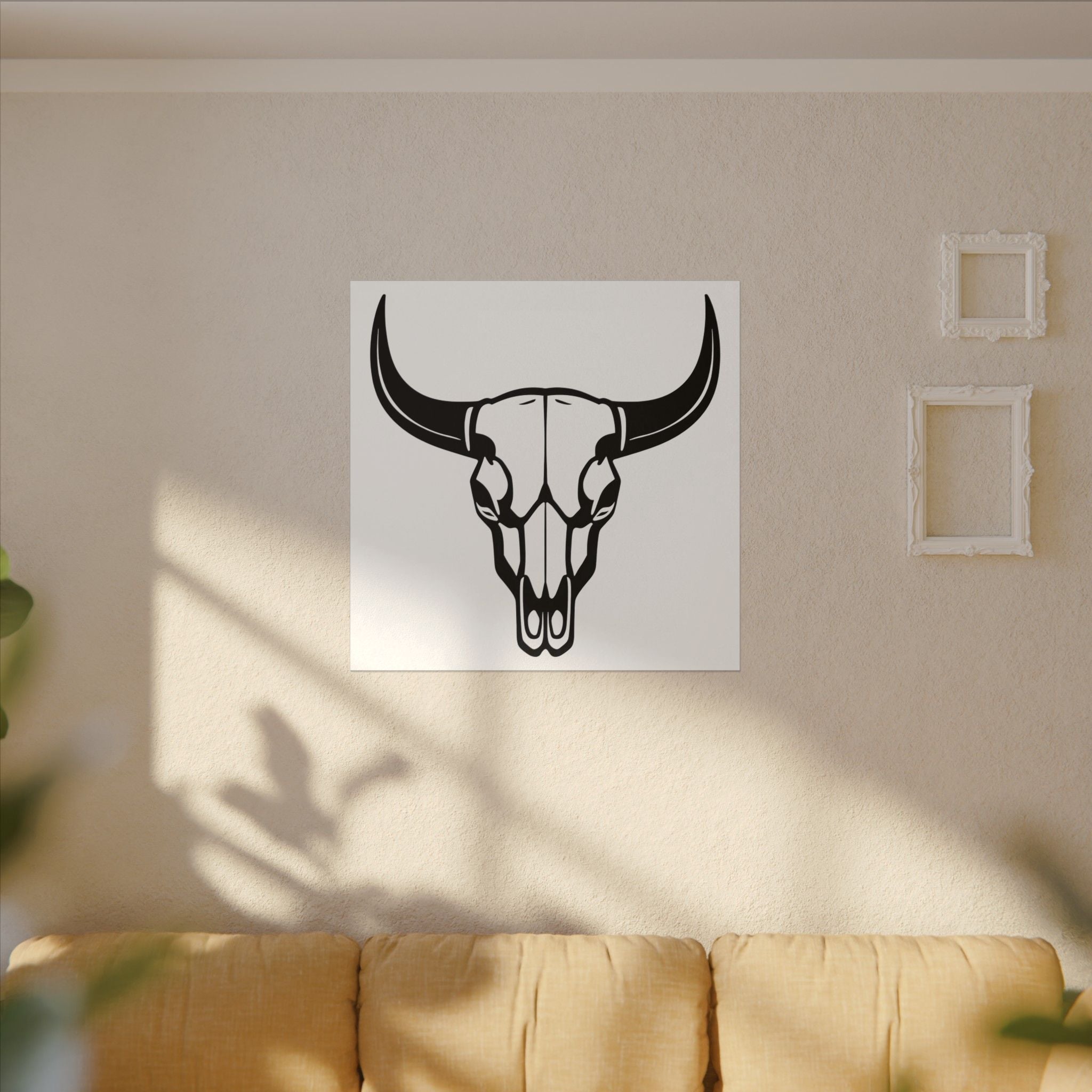 Bull skull with horns art Canvas