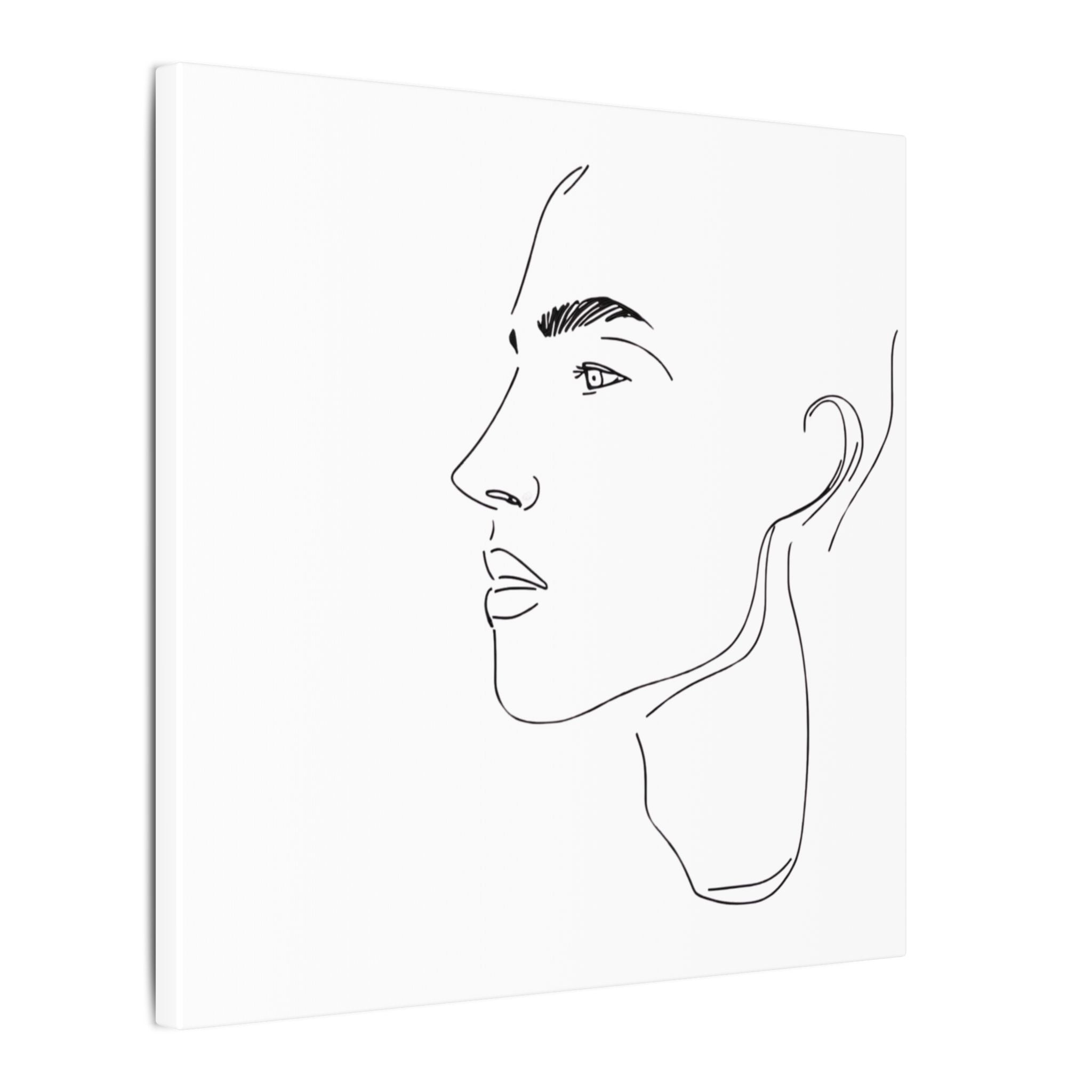 line drawing Male face Illustration Canvas